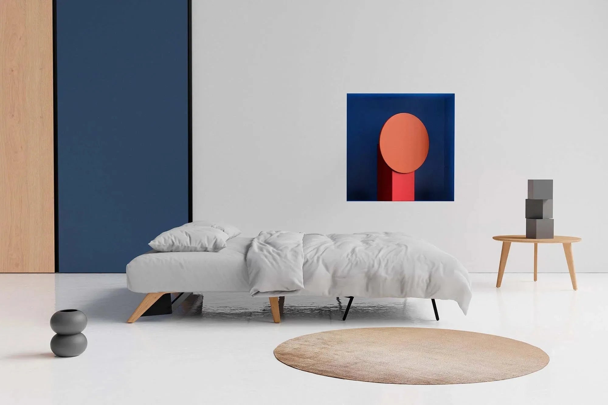 Das Cubed Klappsofa 160 von Innovation Living bietet stilvolle Vielseitigkeit und optimalen Komfort für kleine Räume – ideal für Gäste und entspannte Abende.