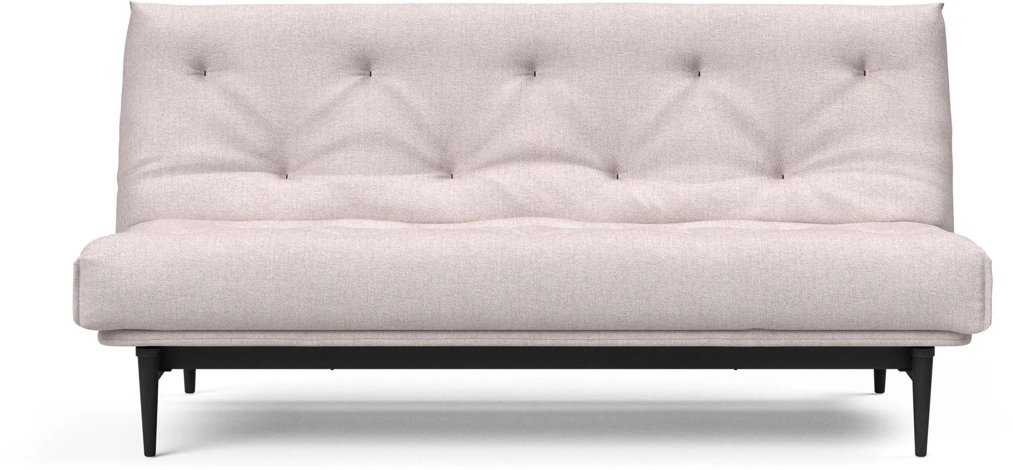 Elegantes Colpus Black Bettsofa: Modernes Design, robuster Stahl, schwarze Eiche, vielseitig, komfortabel, ideal für kleine Räume.