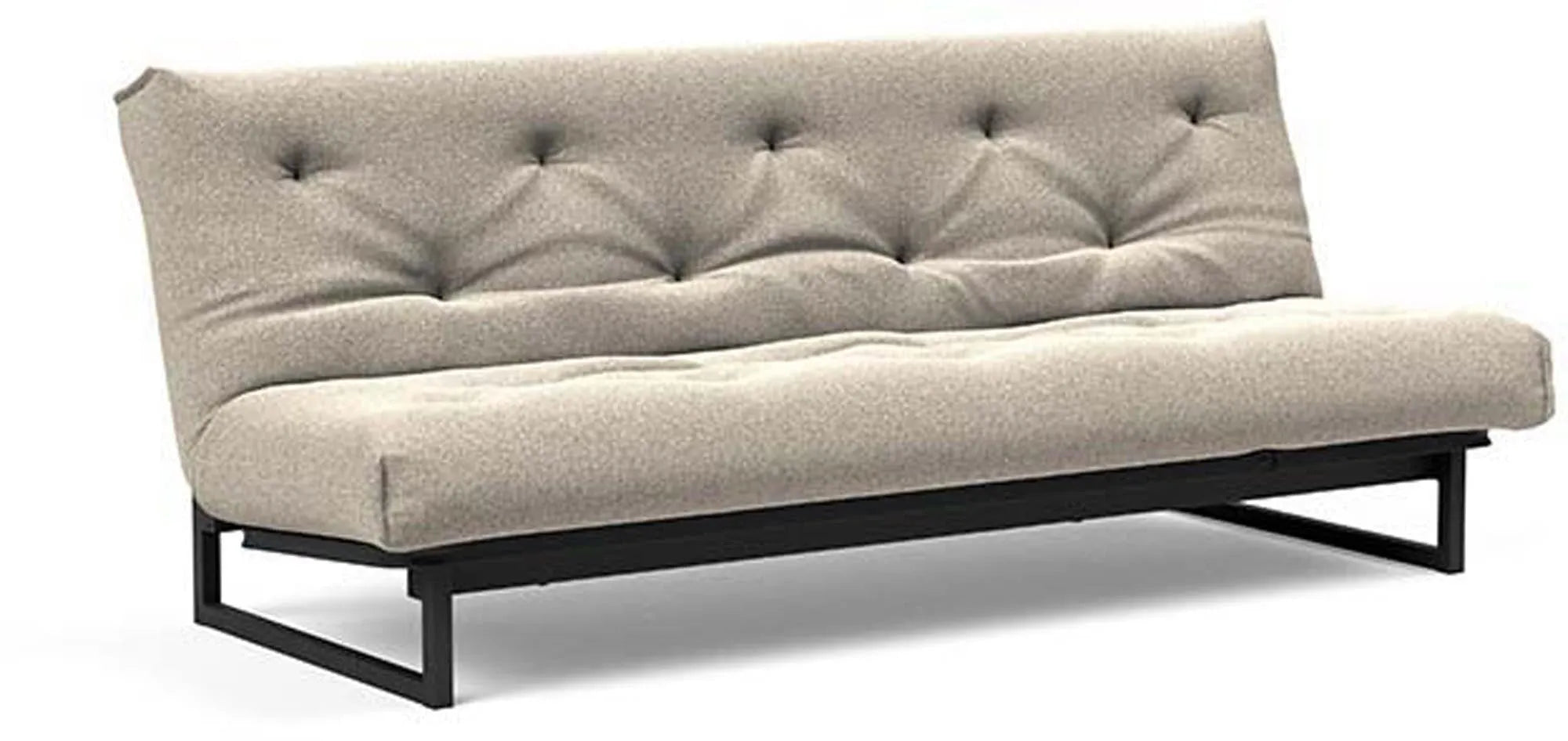 Elegantes Bettsofa mit verstellbarer Kopfhöhe und Soft Spring-Matratze für optimalen Komfort.