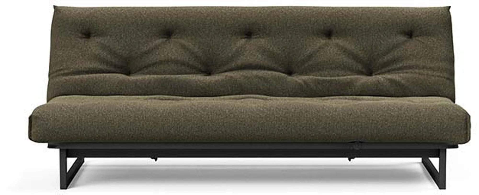 Elegantes Bettsofa mit verstellbarer Kopfhöhe und Soft Spring-Matratze für optimalen Komfort.