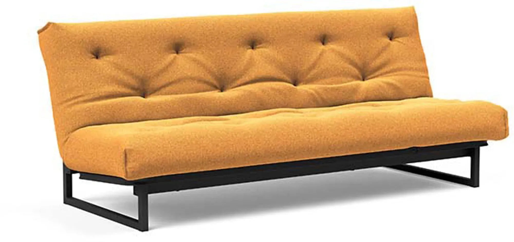 Elegantes Bettsofa mit verstellbarer Kopfhöhe und Soft Spring-Matratze für optimalen Komfort.