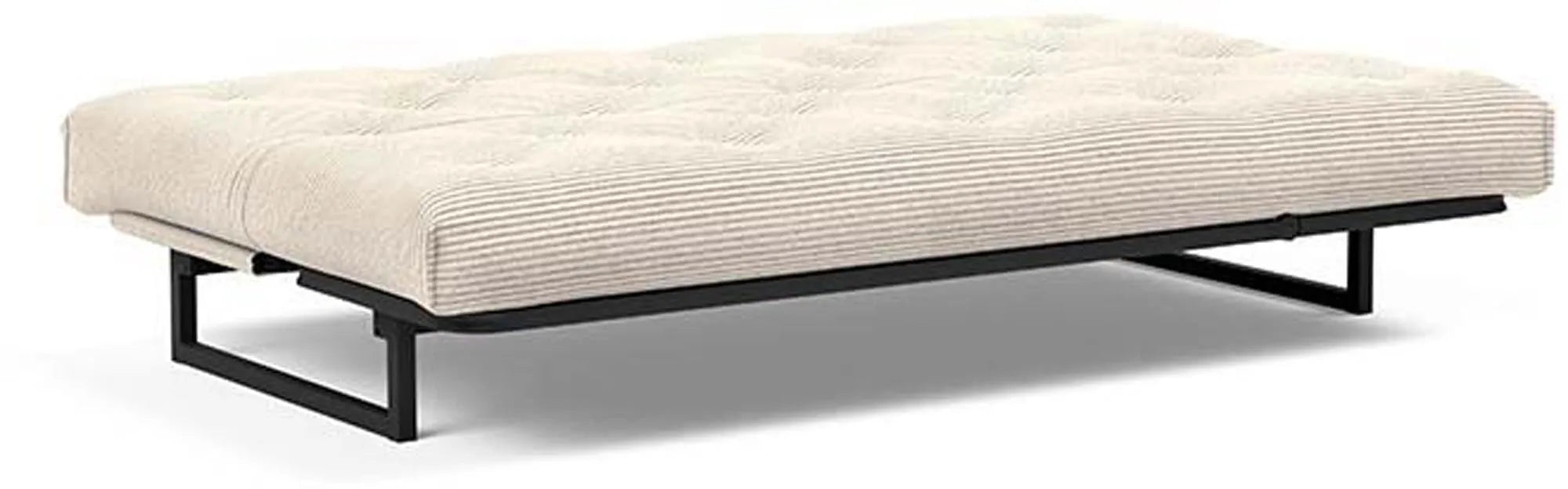 Elegantes Bettsofa mit verstellbarer Kopfhöhe und Soft Spring-Matratze für optimalen Komfort.