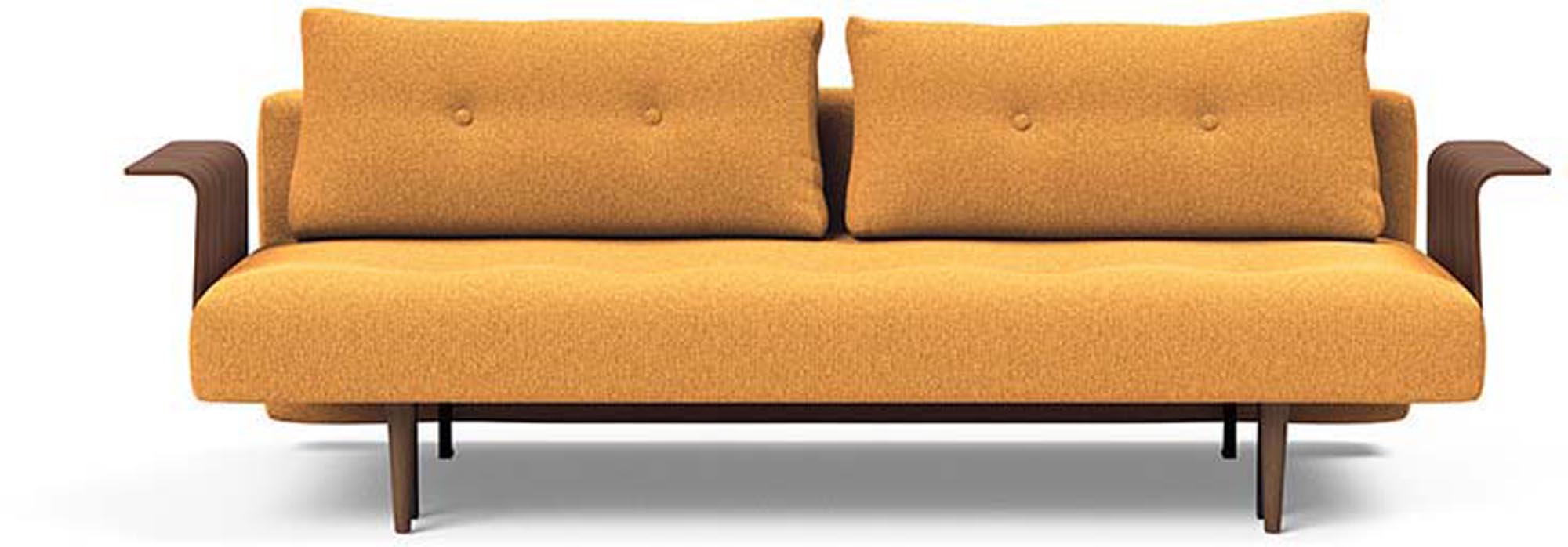 Recast Schlafsofa 140 Dunkel Styletto mit Armlehnen: modernes Design, Komfort, platzsparend, ideal für Wohnzimmer, Gästezimmer, Home-Office.