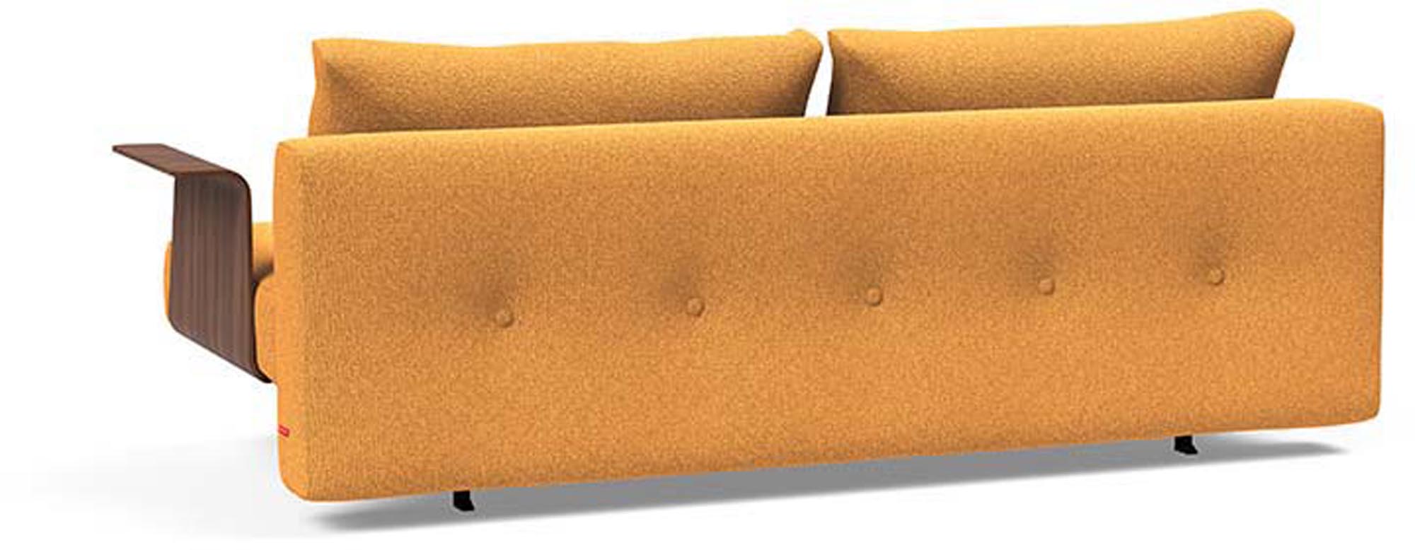 Recast Schlafsofa 140 Dunkel Styletto: Elegantes Multifunktionsmöbel mit Armlehnen, perfekt für entspannte Nächte und stilvolle Akzente.