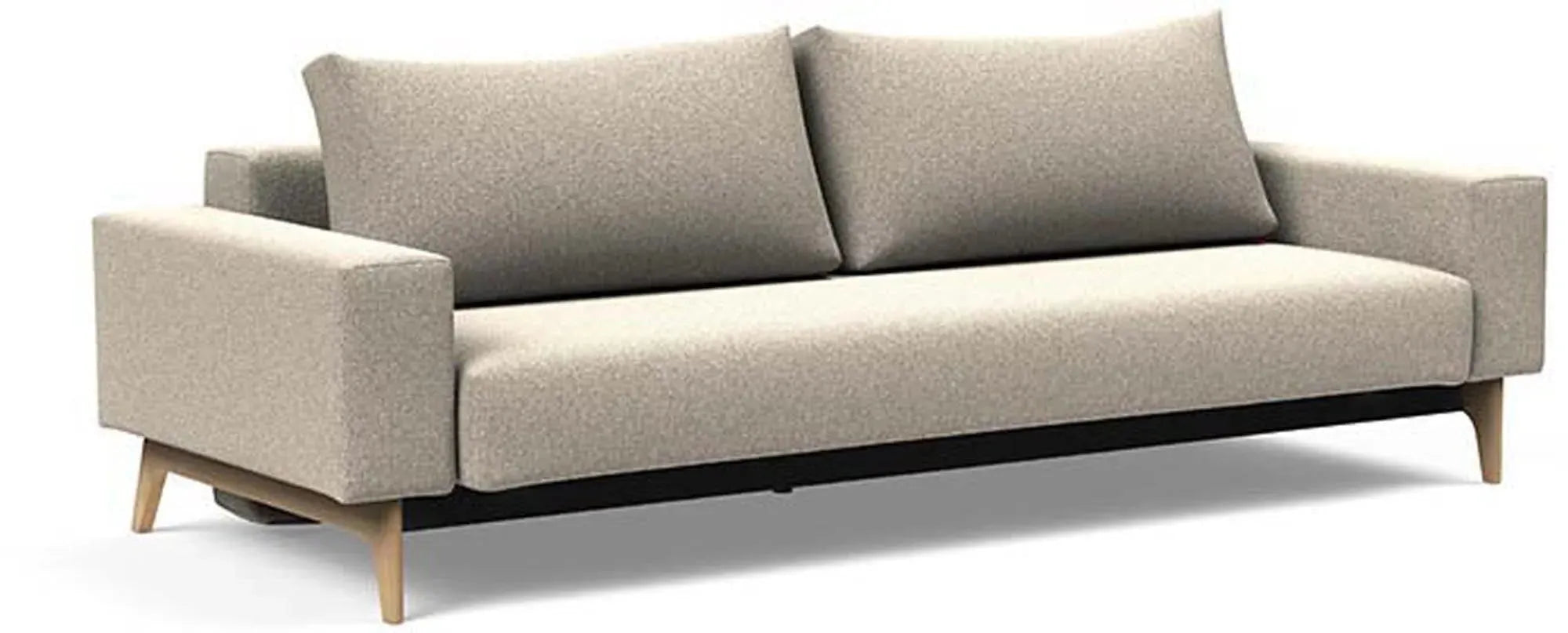 Das Idun Bettsofa von Innovation Living: Skandinavisches Design, Eichenholzbeine, 140x200 cm Liegefläche, Taschenfederkern, Bettkasten.