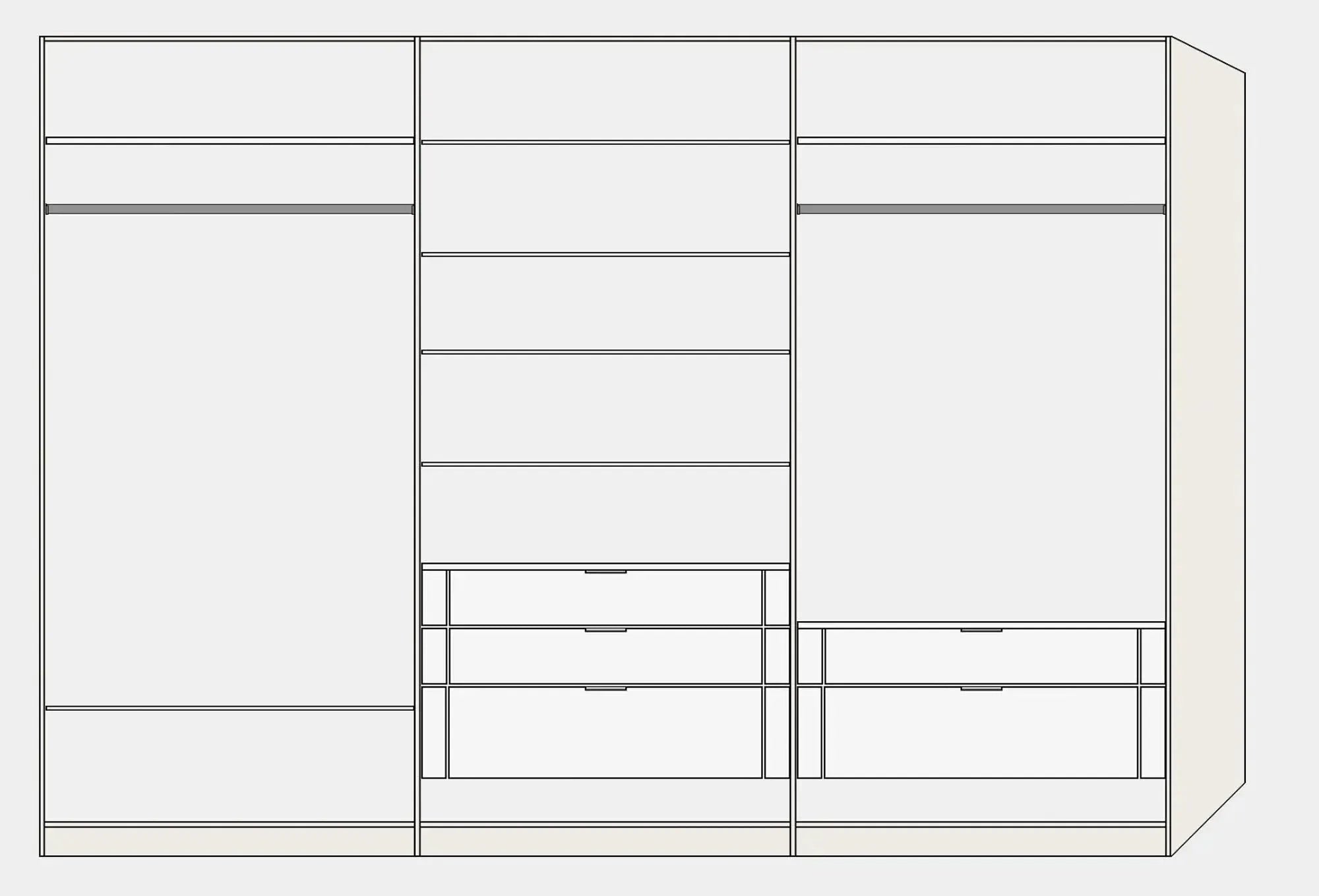 Drehtürenschrank 6türig Anthrazit mit Zubehör - KAQTU Design