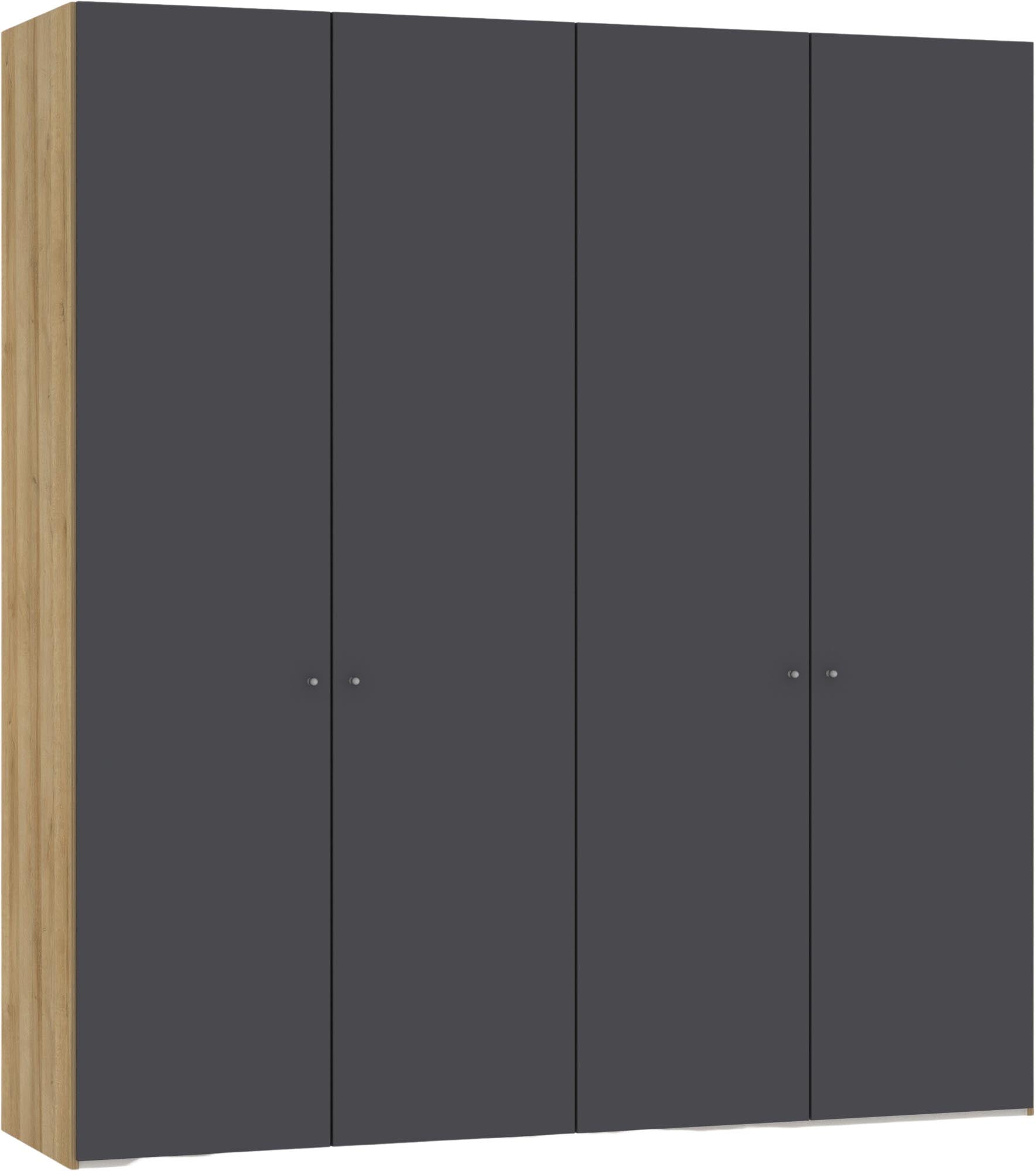 Moderner Jutzler Drehtürenschrank, 4 Türen, stilvolles Anthrazit.