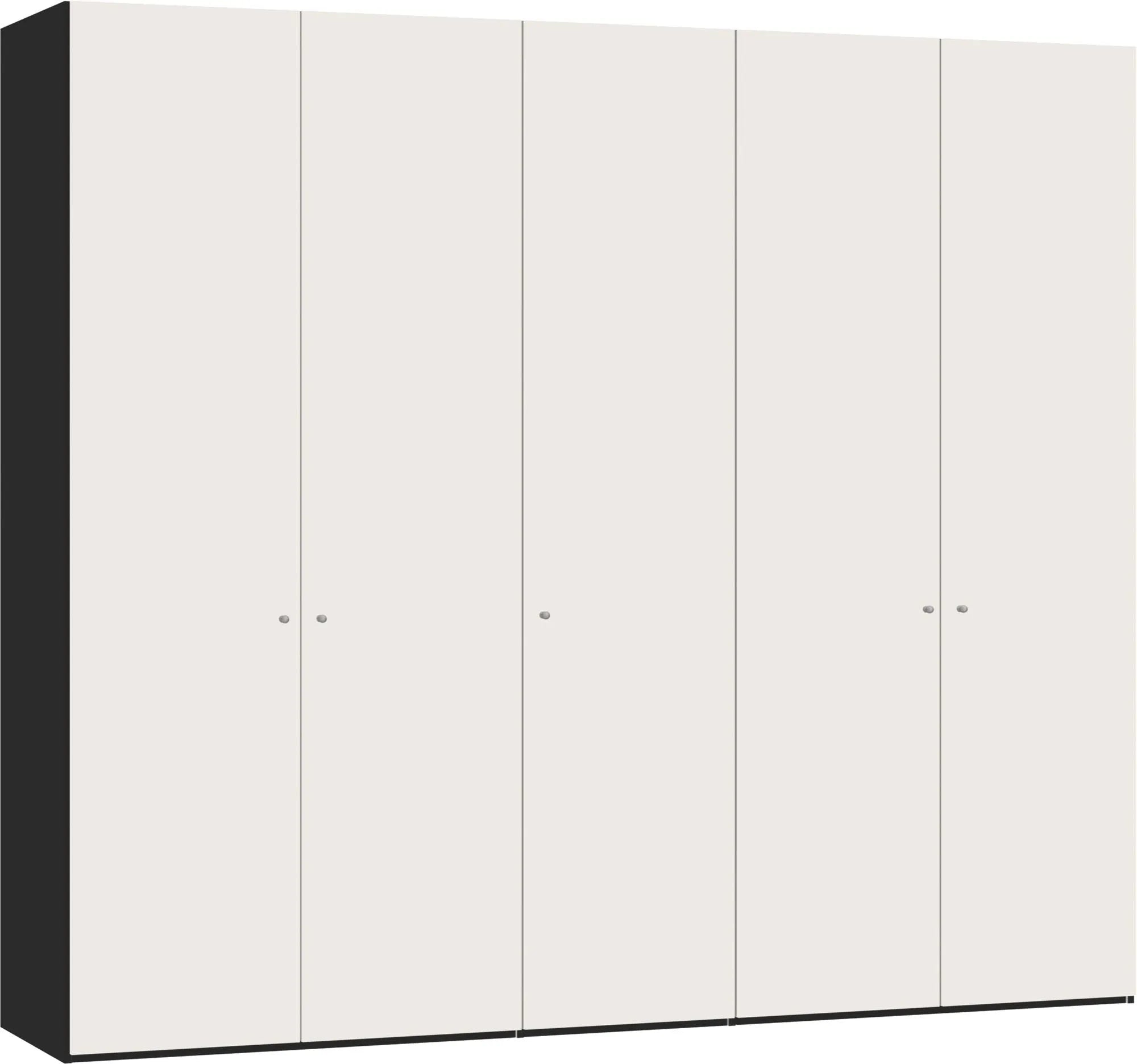 Eleganter 5-türiger Drehtürenschrank in Cremeweiß von Jutzler: Funktional, stabil und individuell konfigurierbar.