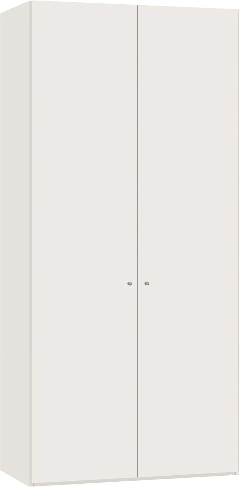 Drehtürenschrank 2türig Cremeweiss mit Zubehör, Drehtürenschrank, KAQTU Design