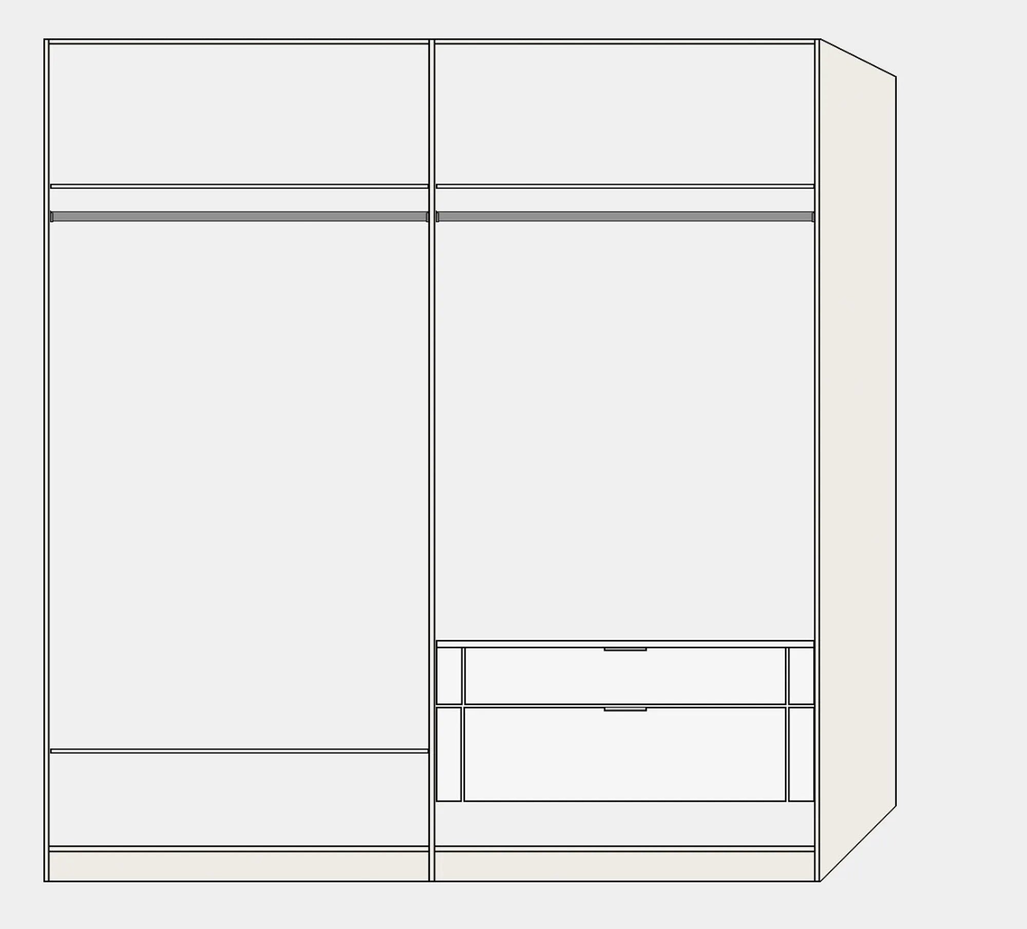 Drehtürenschrank 4türig Cremeweiss mit Zubehör - KAQTU Design