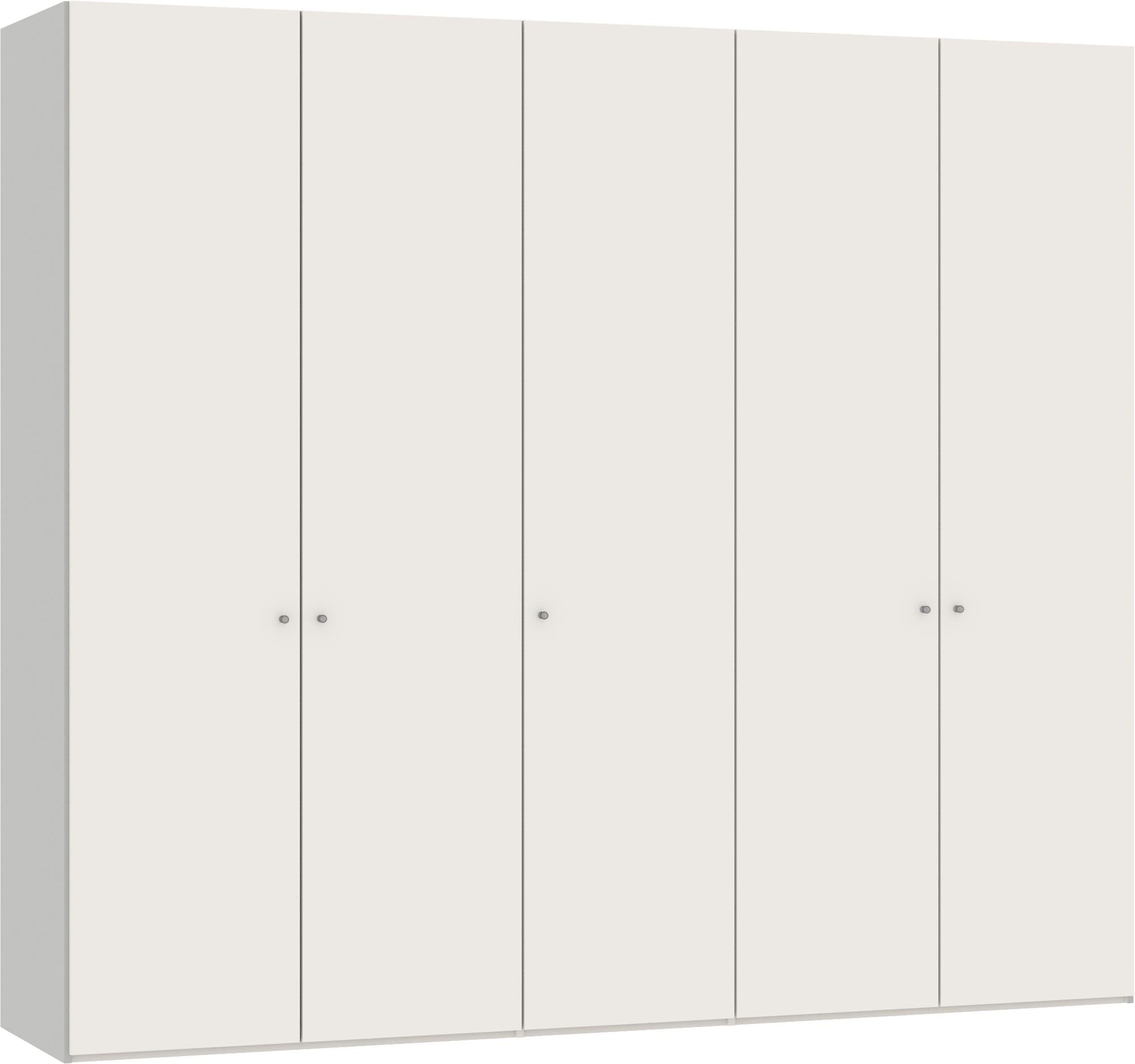Stilvoller Jutzler Drehtürenschrank 5-türig in Cremeweiß mit Zubehör.