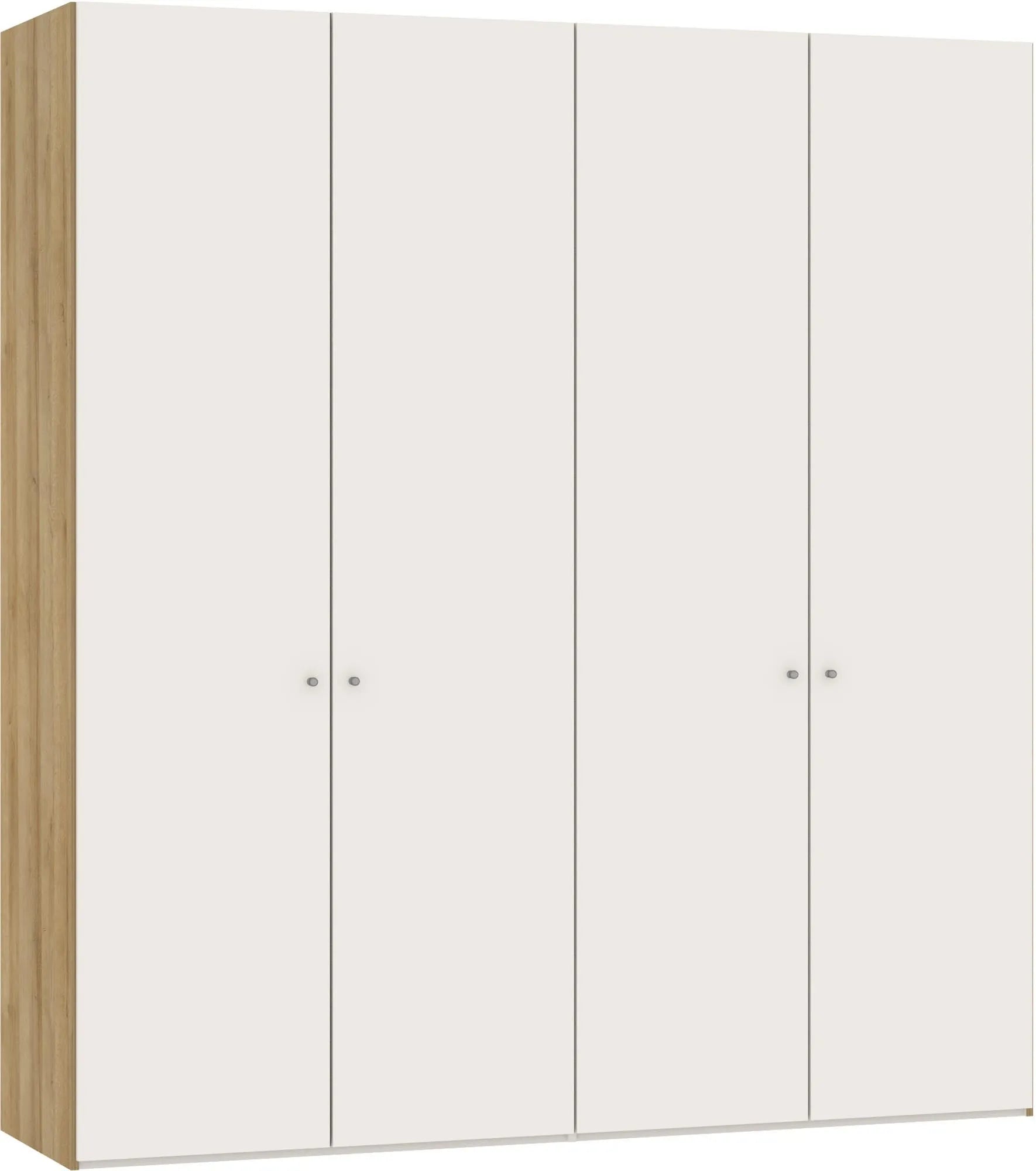 Drehtürenschrank 4türig Cremeweiss mit Zubehör, Drehtürenschrank, KAQTU Design