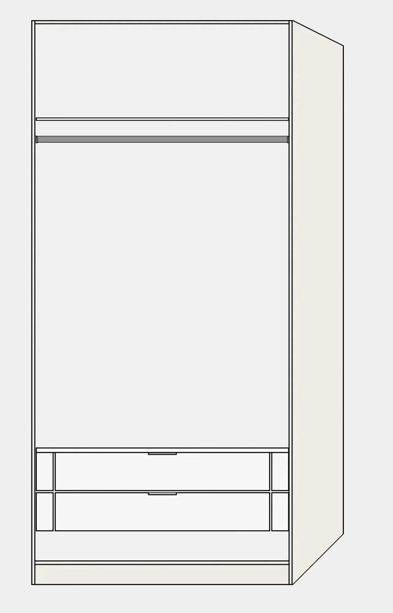 Drehtürenschrank 2türig Eiche natur mit Zubehör - KAQTU Design