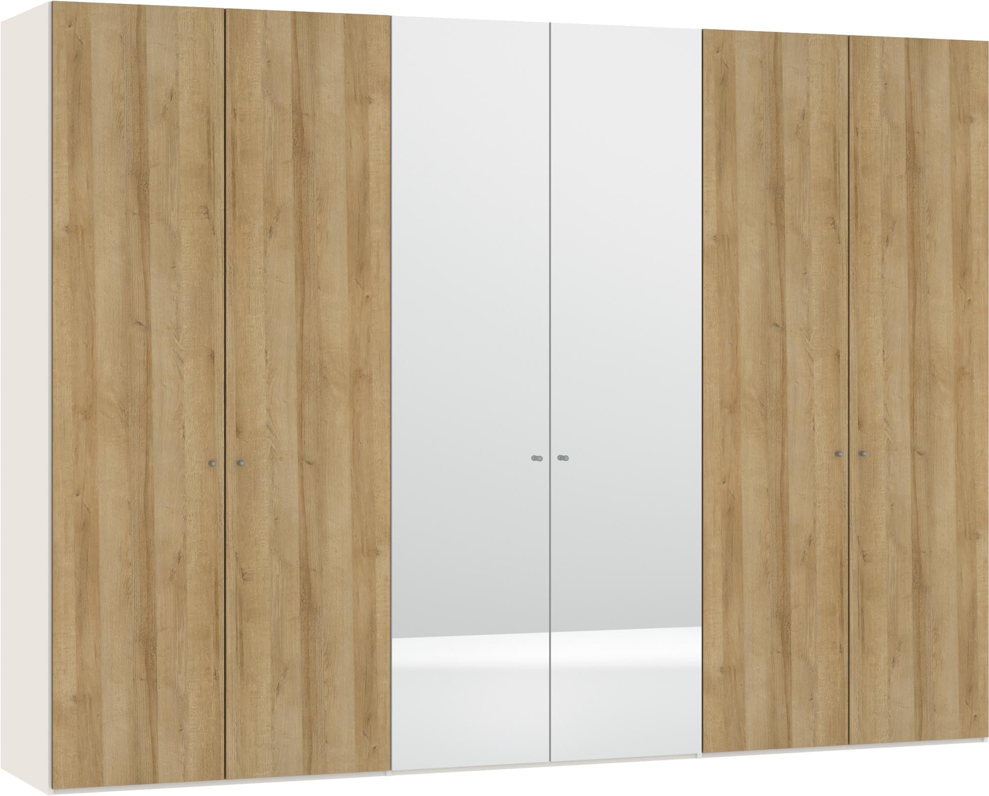 Jutzler Drehtürenschrank: 6 Türen, Eiche, Spiegel, optimaler Stauraum.
