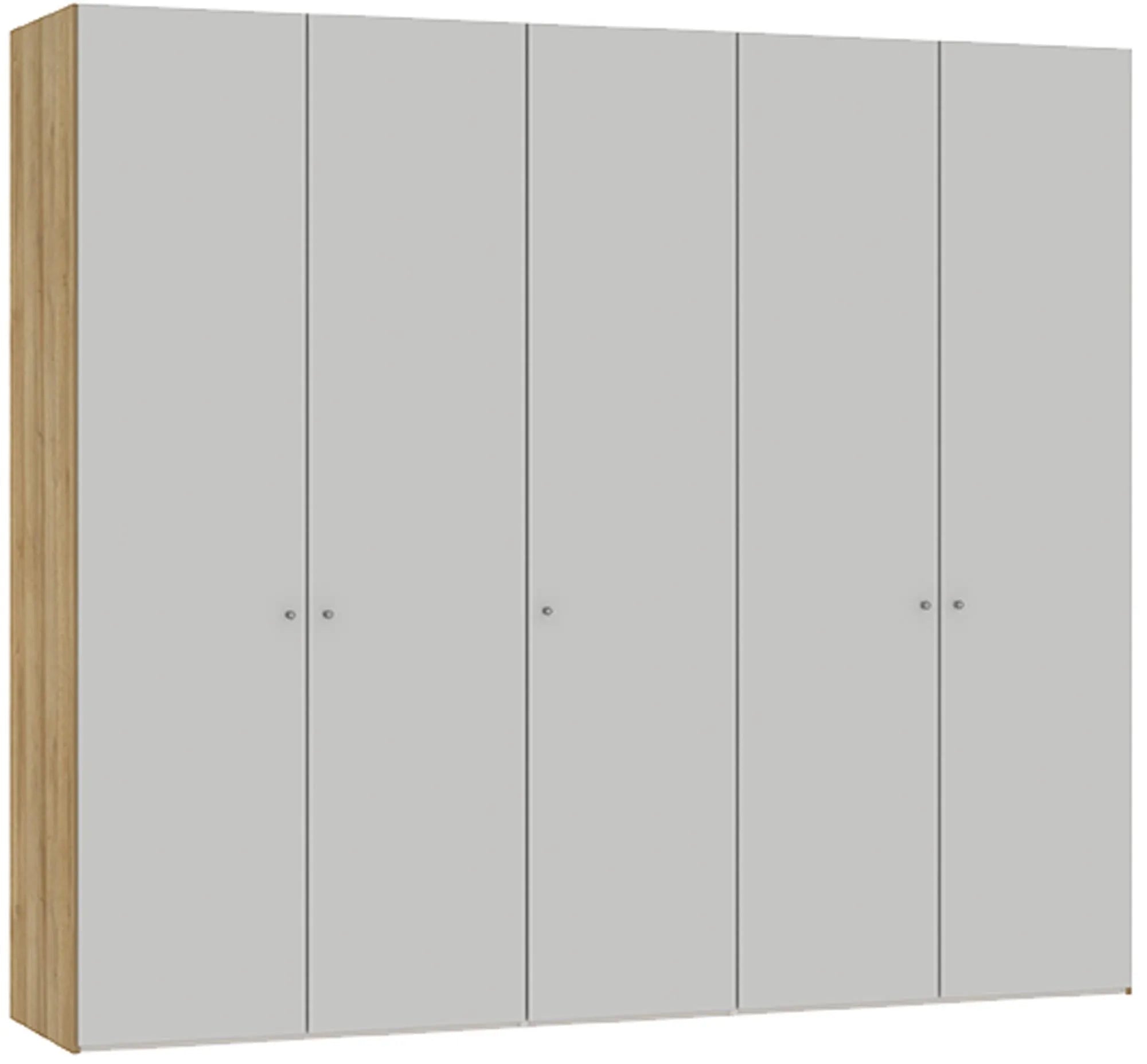 Drehtürenschrank 5türig Hellgrau mit Zubehör, Drehtürenschrank, KAQTU Design