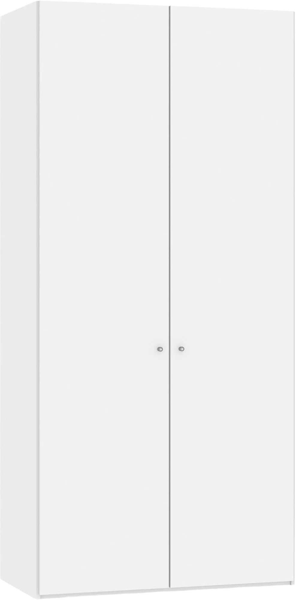 Eleganter 2-türiger Drehtürenschrank in Premiumweiß von Jutzler: Funktional, stabil und individuell konfigurierbar.
