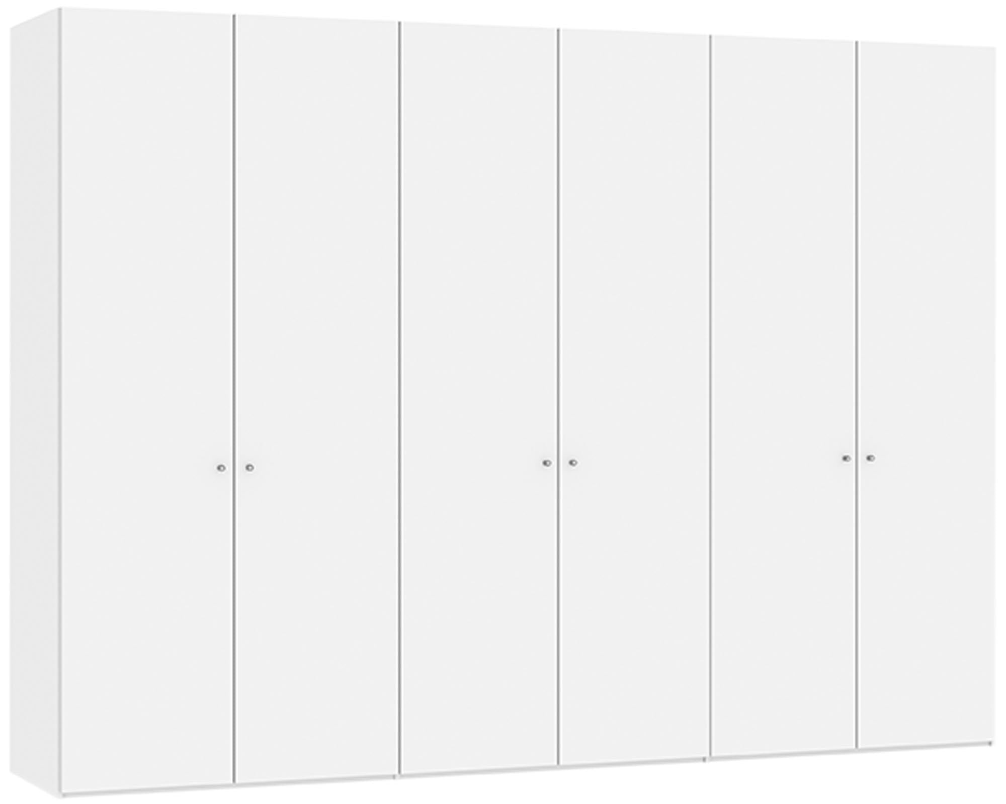 Eleganter Jutzler Drehtürenschrank 6-türig in Premiumweiß mit Extras.