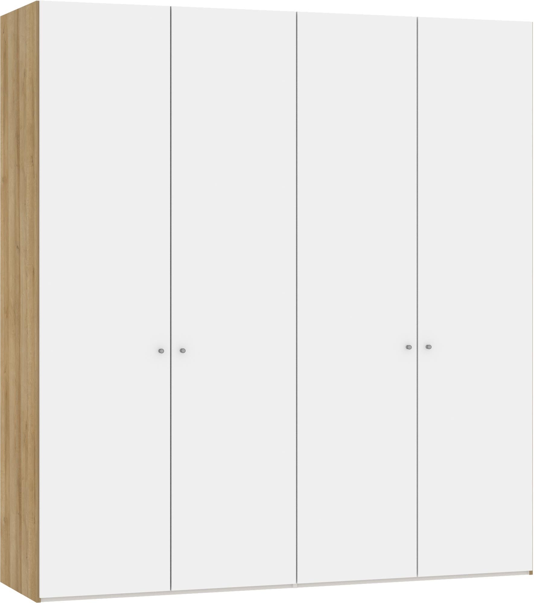 Stilvoller Jutzler Drehtürenschrank, 4 Türen, edles Premiumweiß.