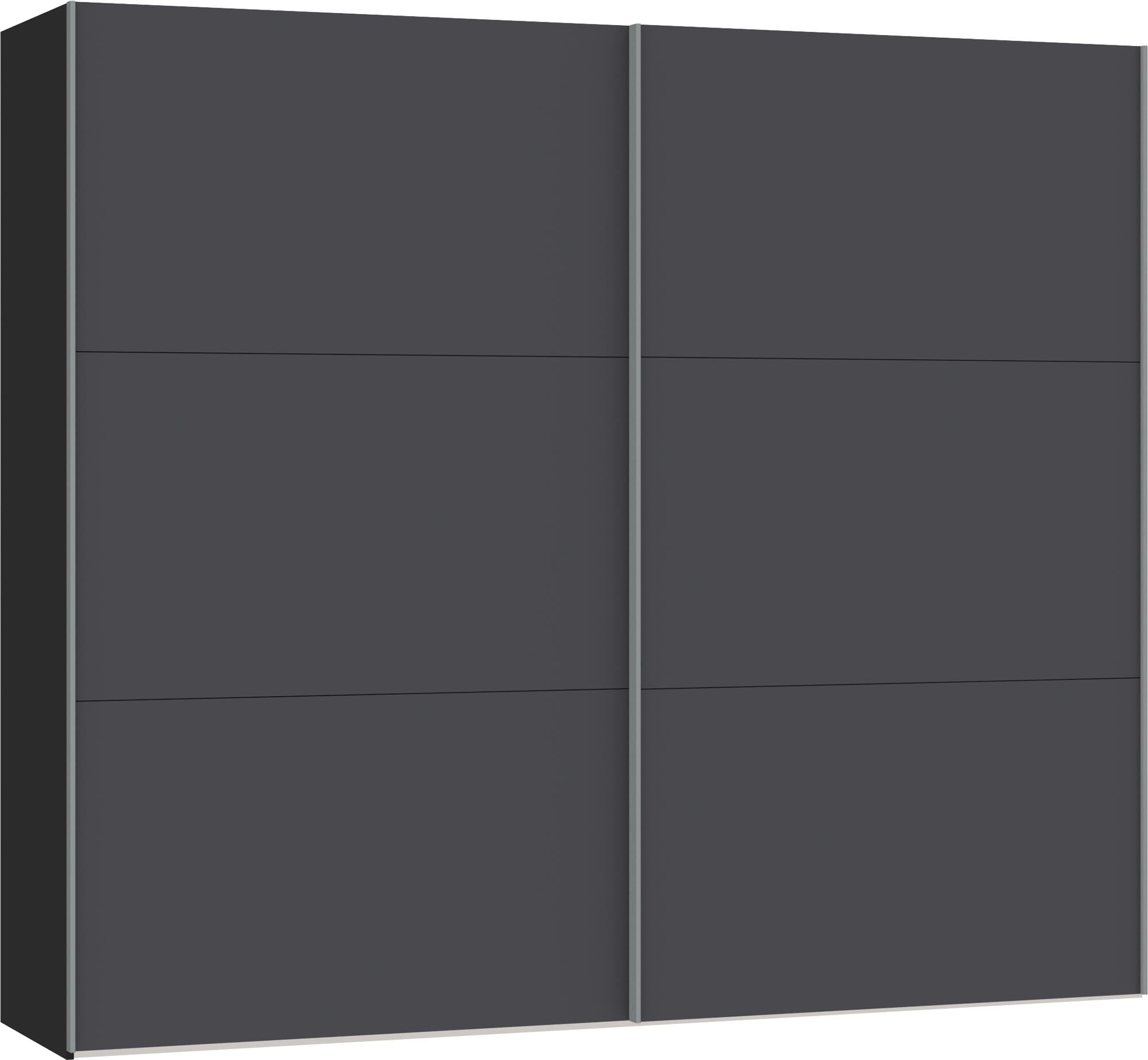 Eleganter Schwebetürenschrank M Anthrazit von Jutzler: Funktionalität trifft auf Design, individuell konfigurierbar, stabil und einfach aufzubauen.