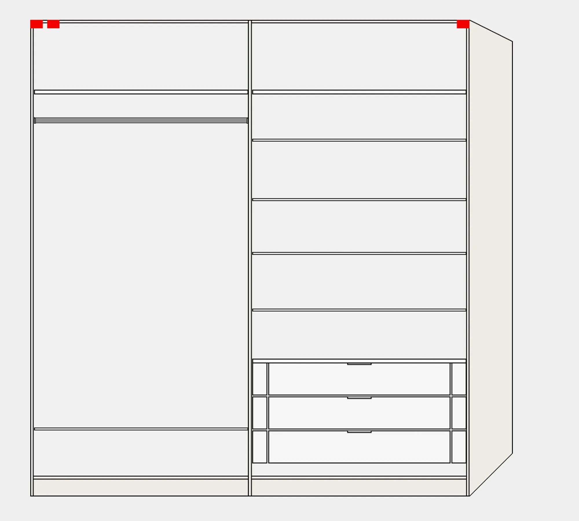 Jutzler XS Schwebetürenschrank Anthrazit inkl. Zubehör, stilvoll & modern.