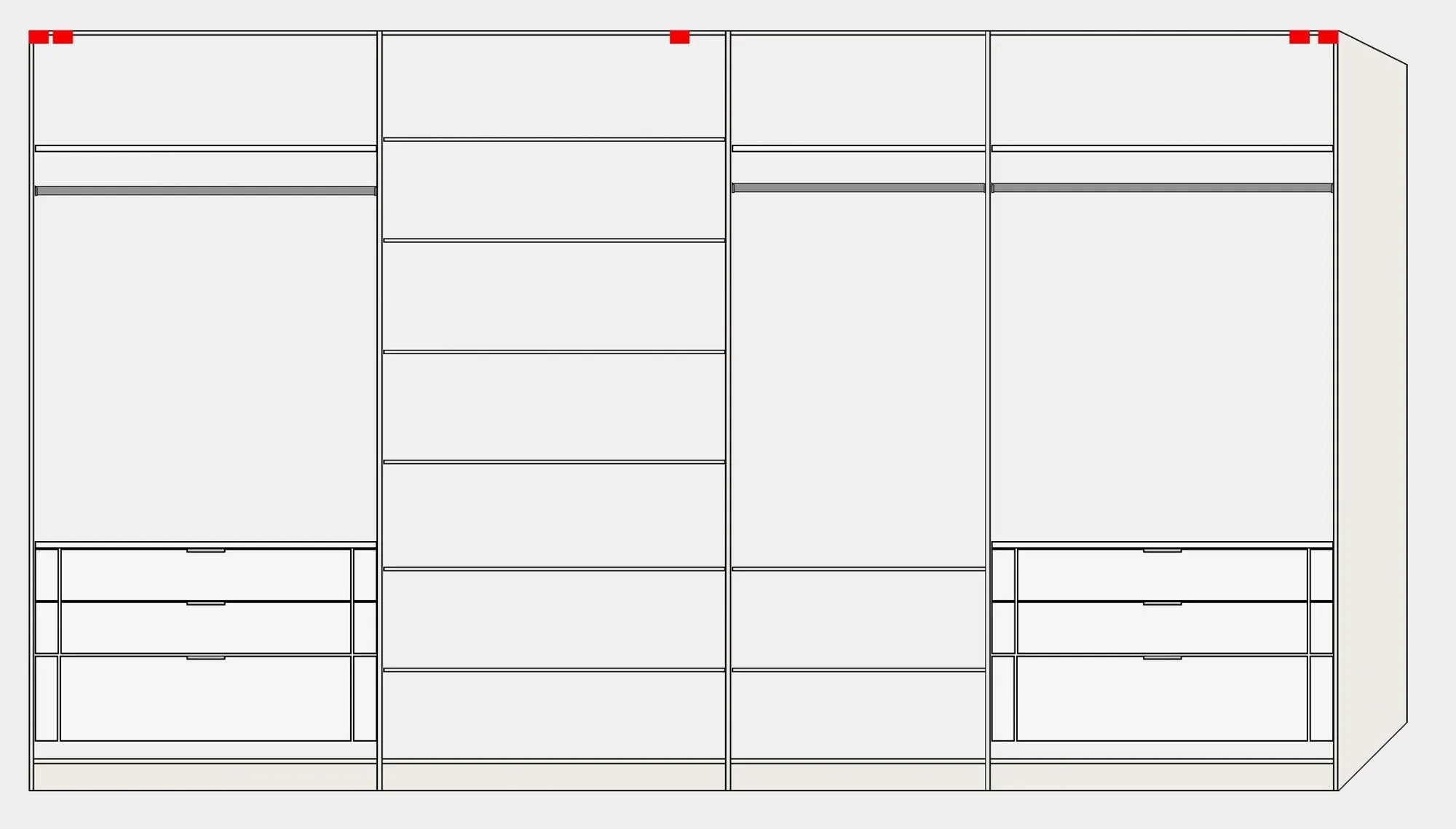 Schwebetürenschrank XXXL Anthrazit mit Zubehör - KAQTU Design