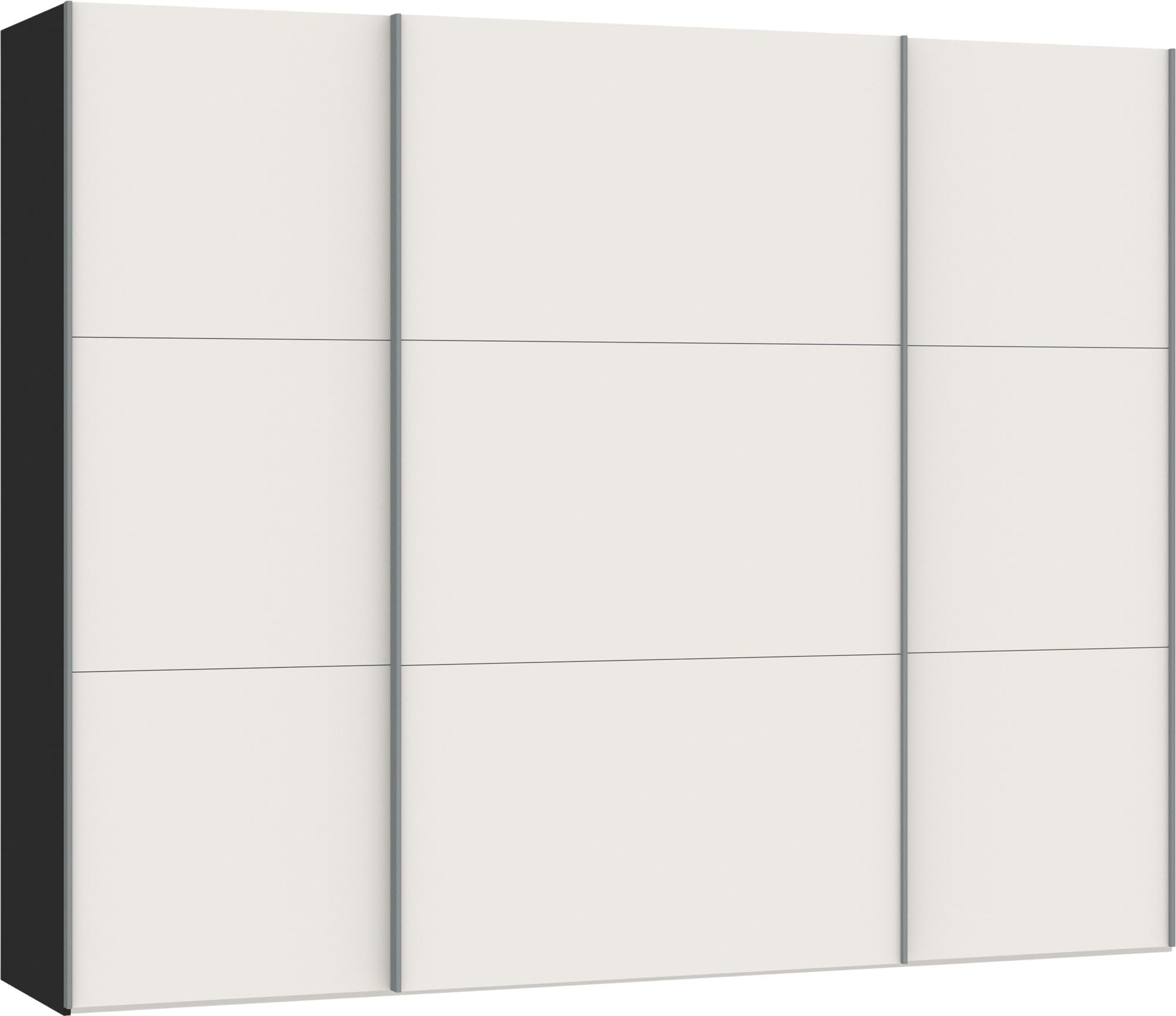 Eleganter Schwebetürenschrank in Cremeweiss von Jutzler: Funktional, individuell konfigurierbar, stabil und einfach aufzubauen.