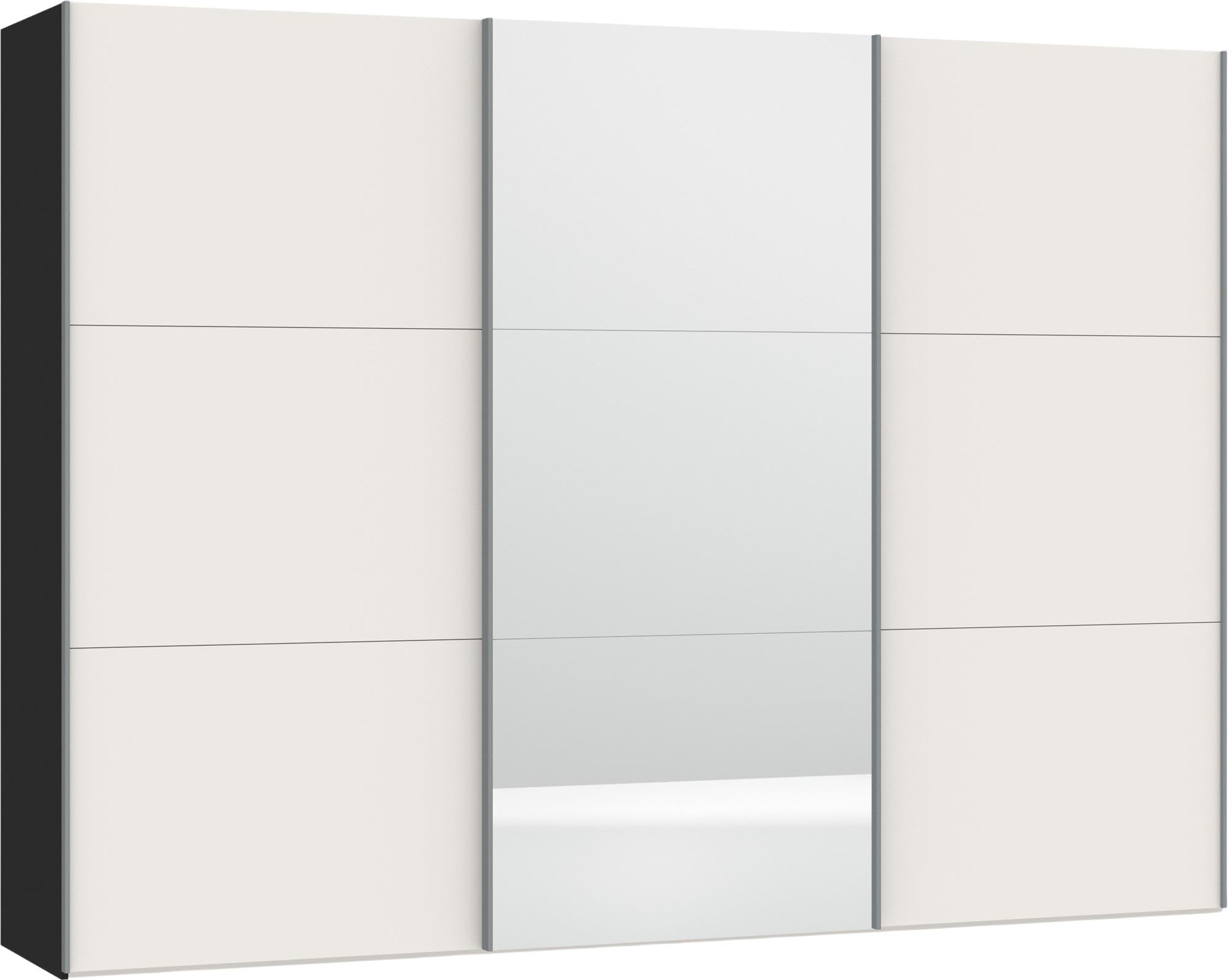 Jutzler Schwebetürenschrank XL: Cremeweiß mit Spiegel, stilvoll & geräumig.