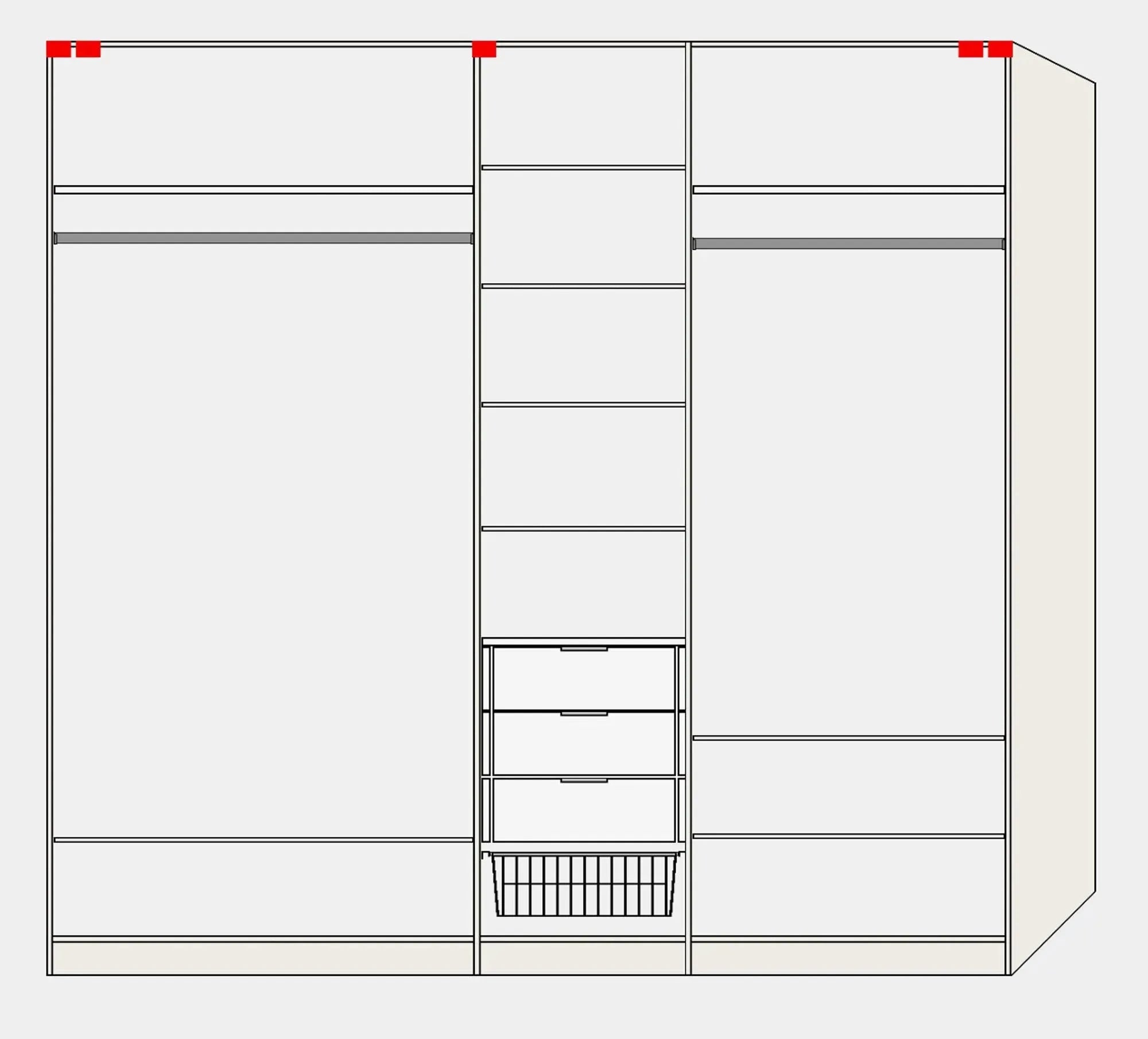 Stilvoller Jutzler Schwebetürenschrank S Eiche mit Spiegel-Extras.