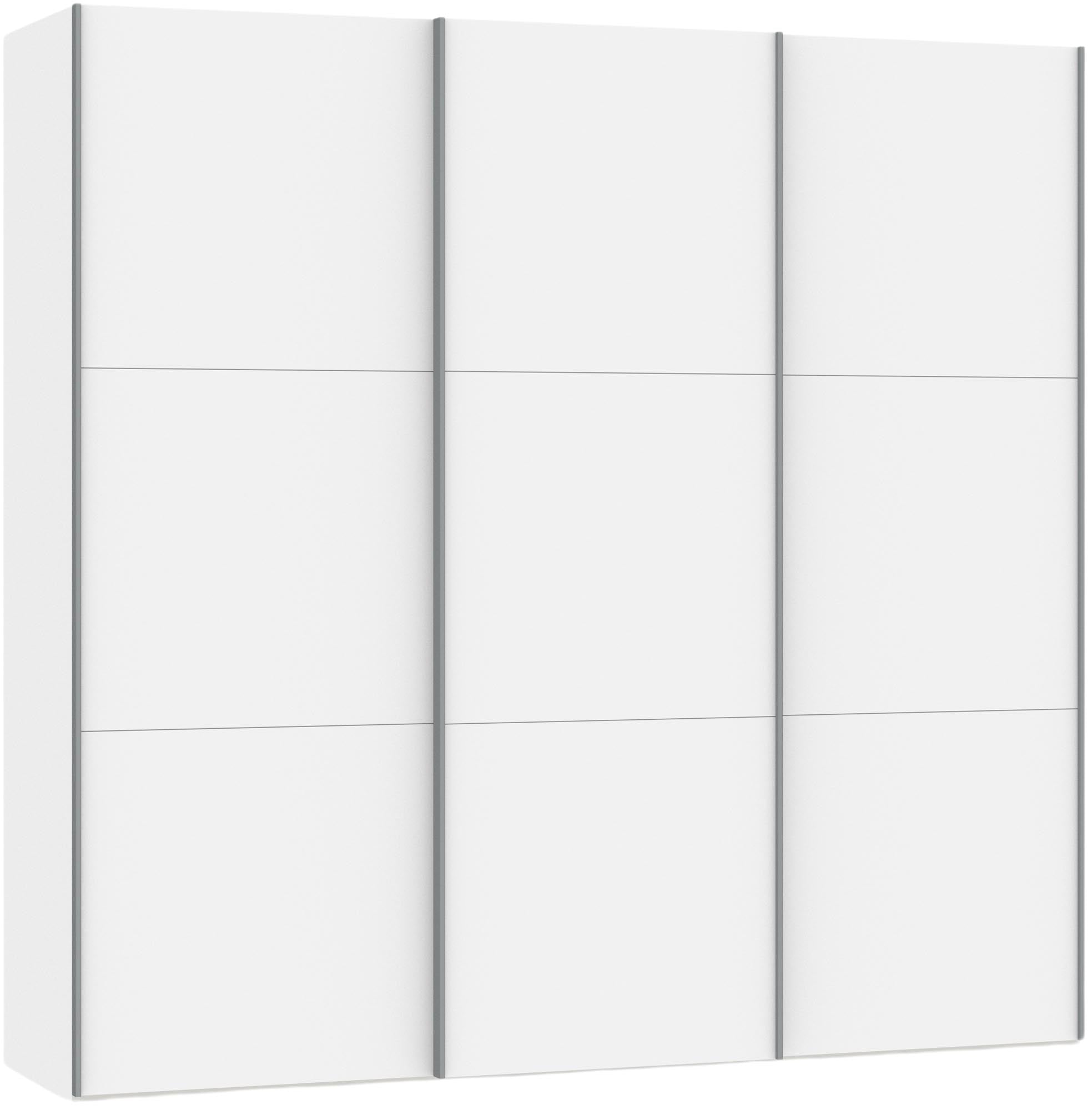 Jutzler Schwebetürenschrank in Premiumweiß mit flexiblem Zubehör.
