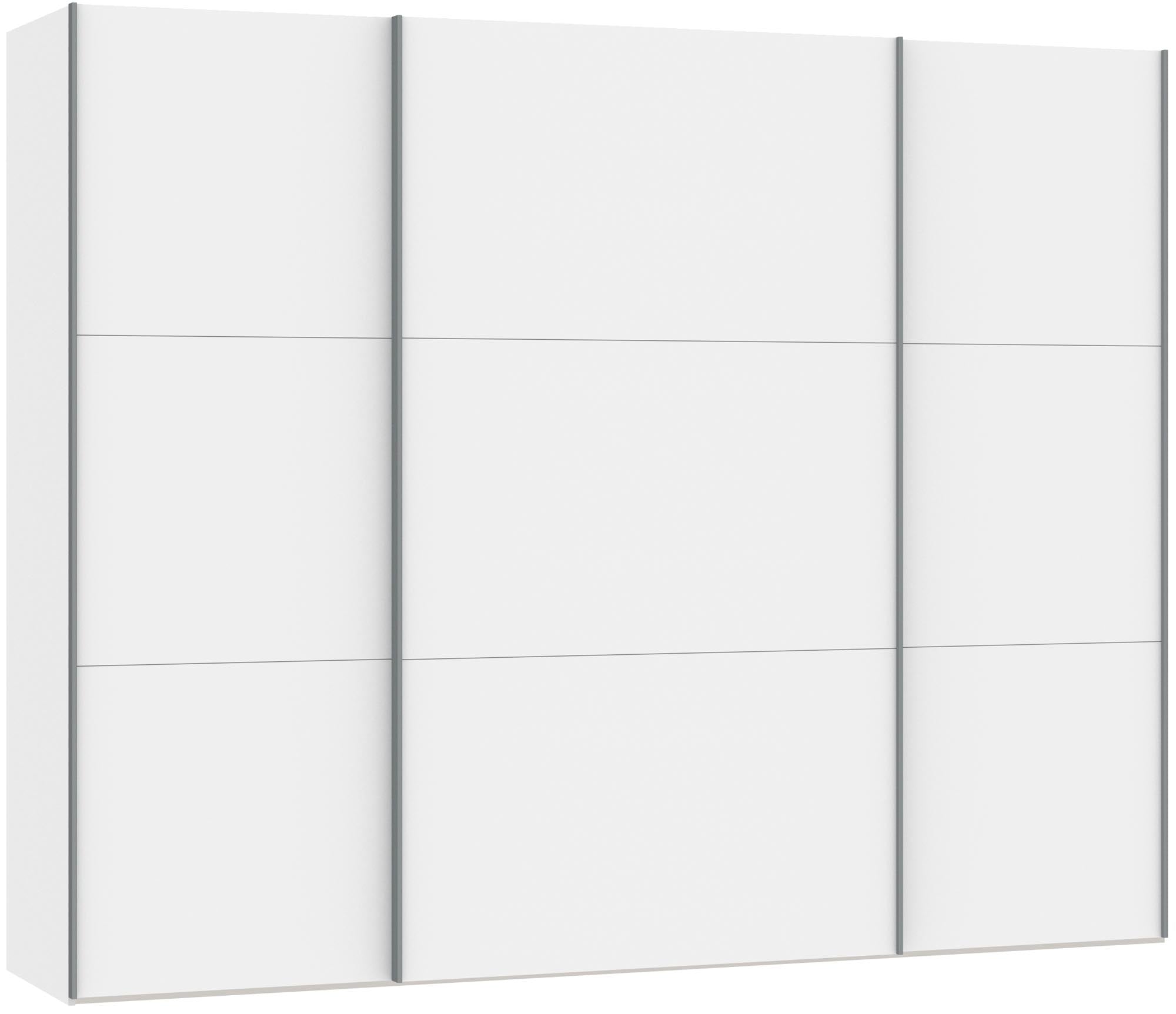 Eleganter Jutzler Schwebetürenschrank L in edlem Premiumweiß.