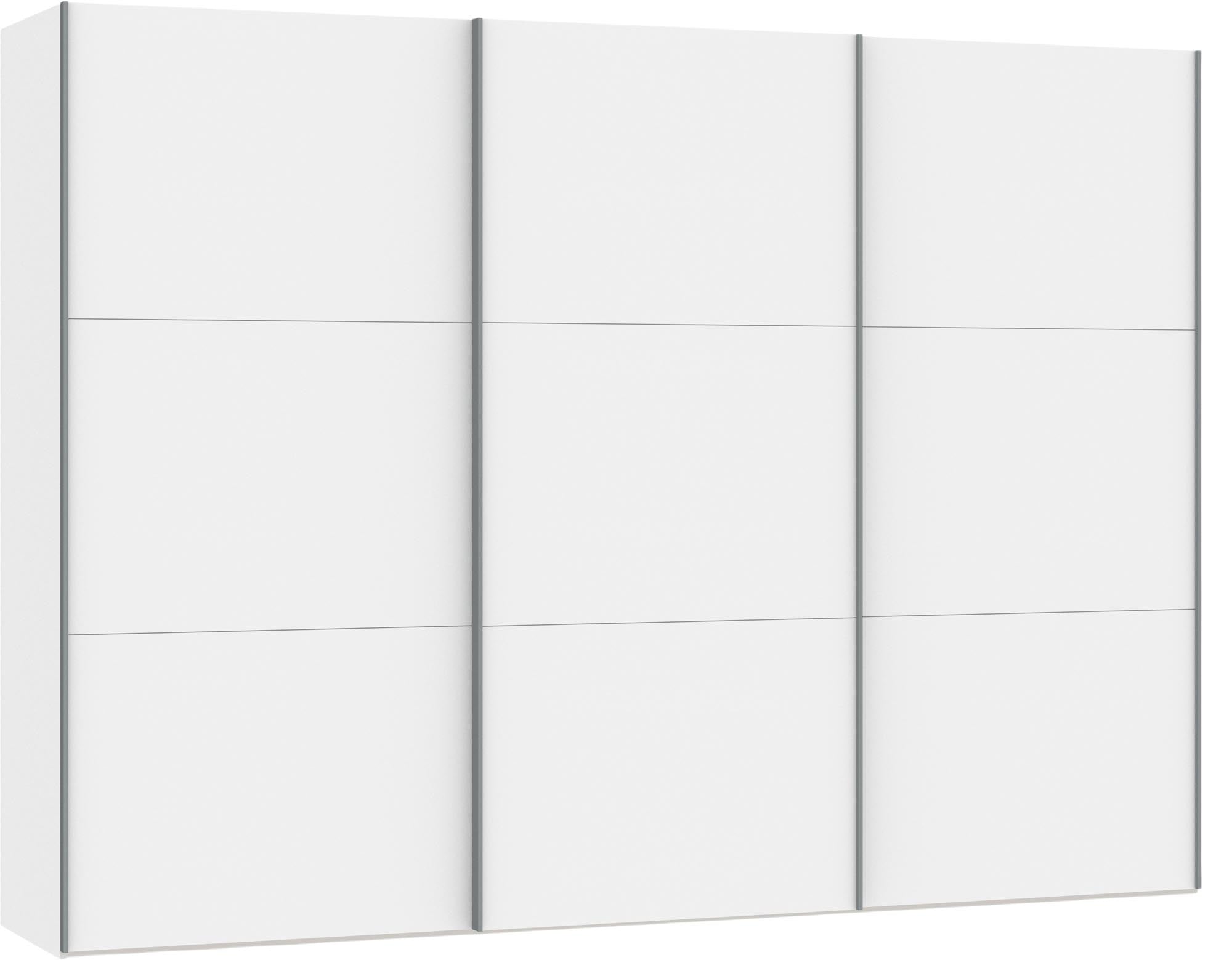 Eleganter Jutzler Schwebetürenschrank in edlem Premiumweiß Design.