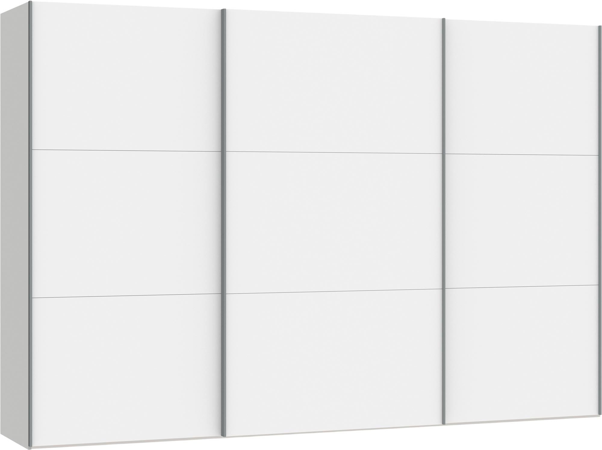 Eleganter Jutzler Schwebetürenschrank XXL in Weiß mit Zubehör.