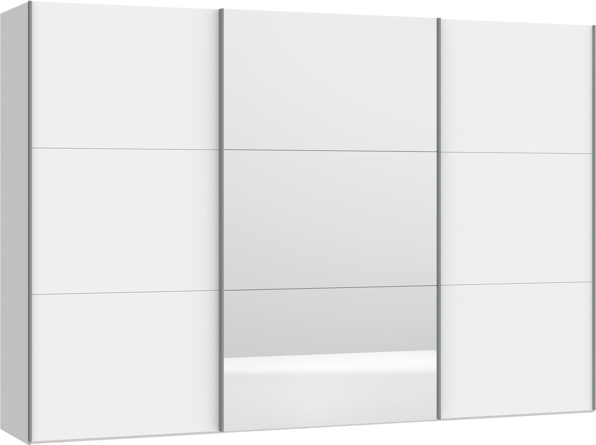 Jutzler Schwebetürenschrank: XXL Weiss/Spiegel für zeitlose Eleganz.
