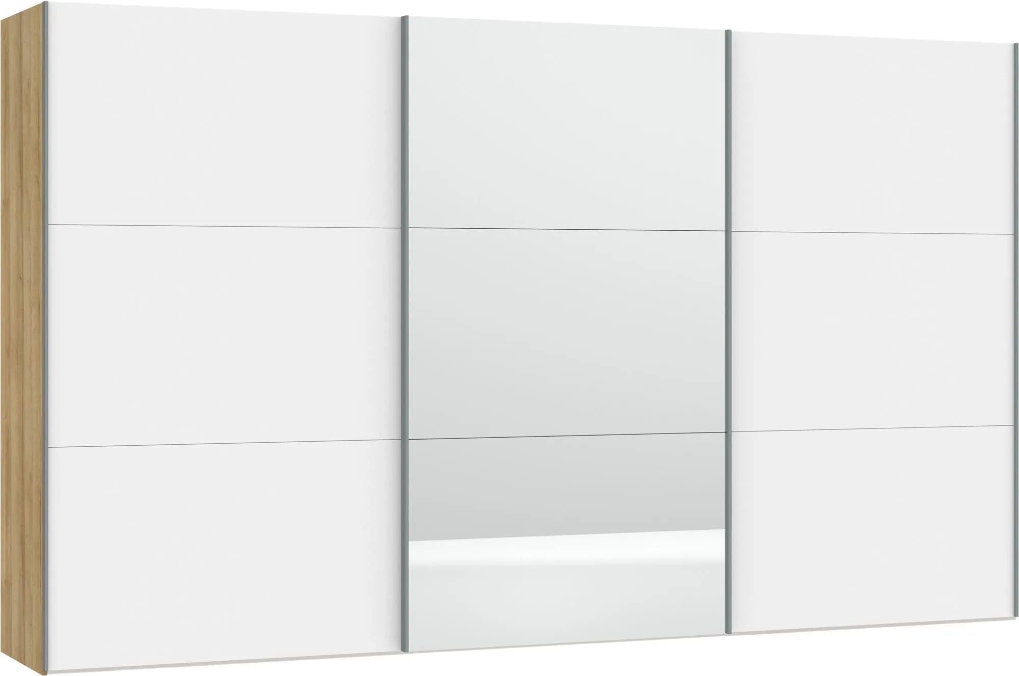 Schwebetürenschrank XXXL Premiumweiss/Spiegel - KAQTU Design