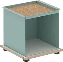 YU TRAY Regal 1x1: Flexibles MDF-Regal mit Tablett, ideal für kleine Räume. Pulverbeschichtetes Stahl, 37x36.7x37cm.