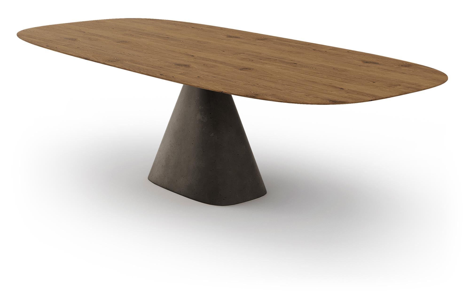 Entdecken Sie den ovalen Bridge Tisch in elegantem Anthrazit von Mobimex. Perfekte Kombination aus modernem Design und langlebigem Massivholz für Ihr Esszimmer.