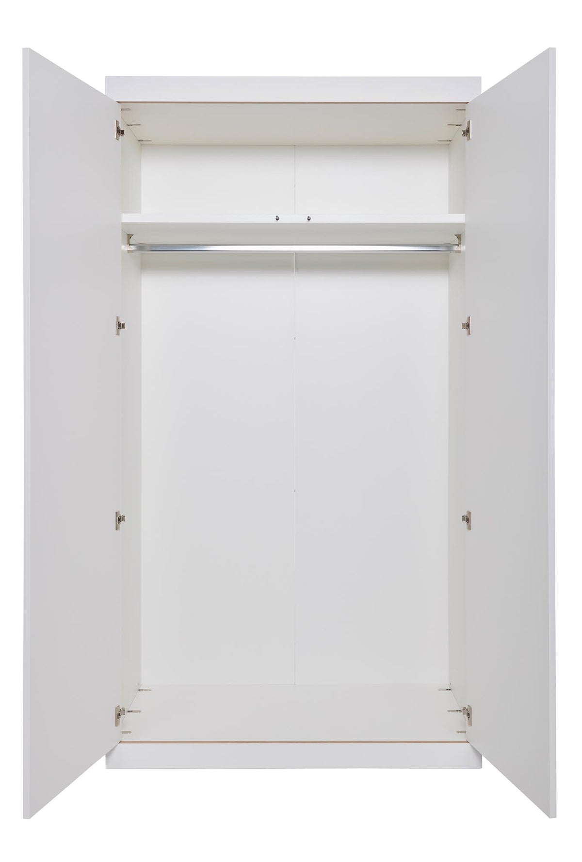 FLAI Kleiderschrank 2-türig Ausstattung 1 in Weiss präsentiert im Onlineshop von KAQTU Design AG. Drehtürenschrank ist von Müller Möbelwerkstätten