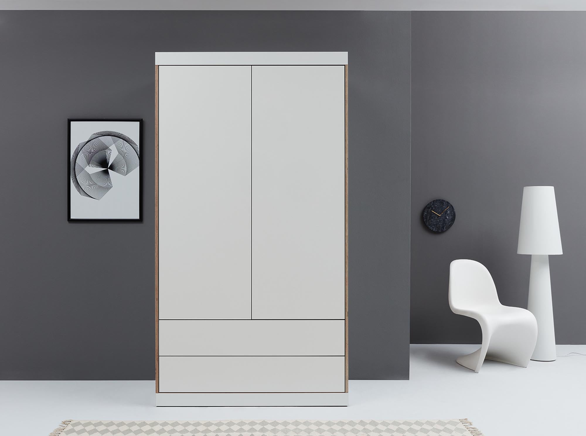FLAI wardrobe with 2 doors and 2 drawers