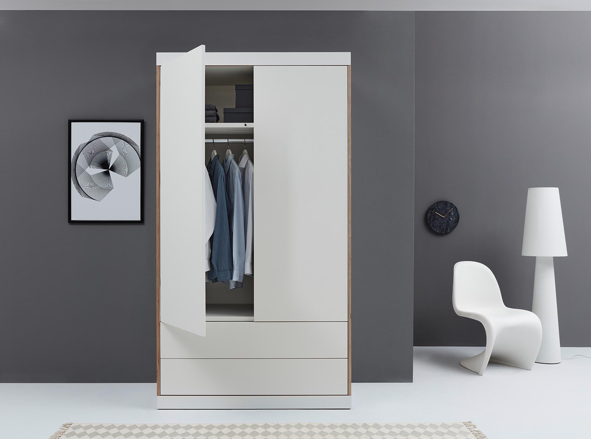 FLAI wardrobe with 2 doors and 2 drawers