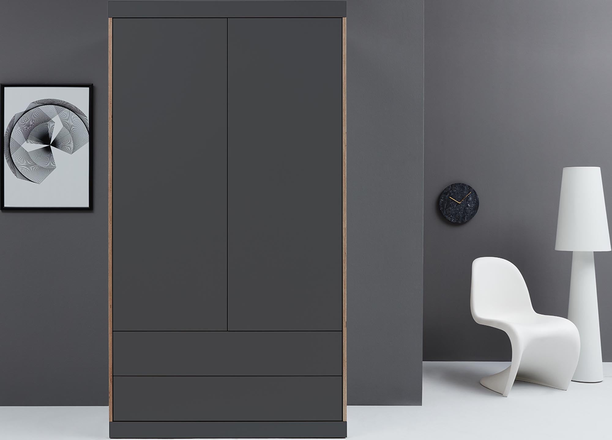 FLAI wardrobe with 2 doors and 2 drawers