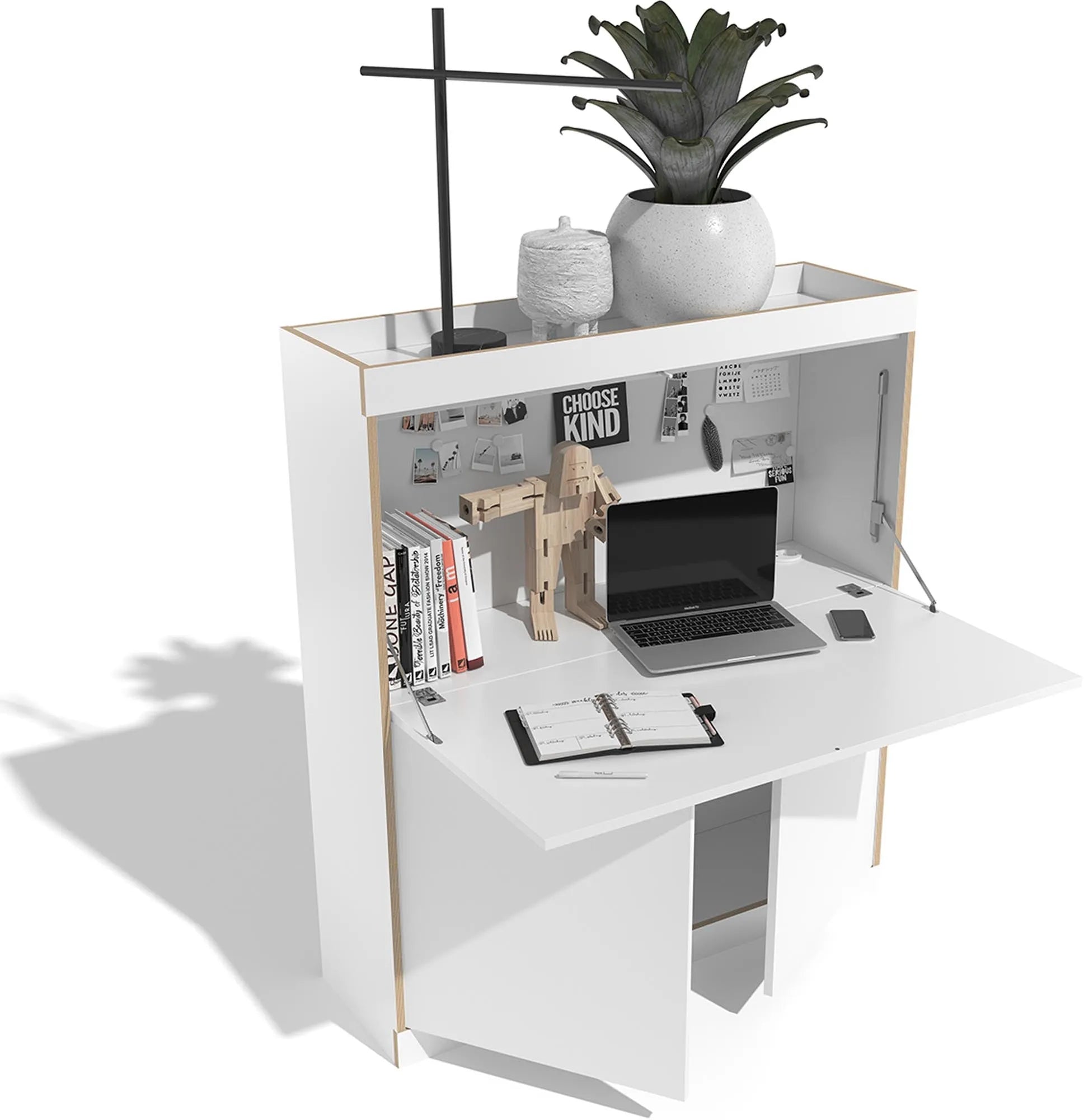 FLAI Home Office in Weiss präsentiert im Onlineshop von KAQTU Design AG. Sekretär ist von Müller Möbelwerkstätten