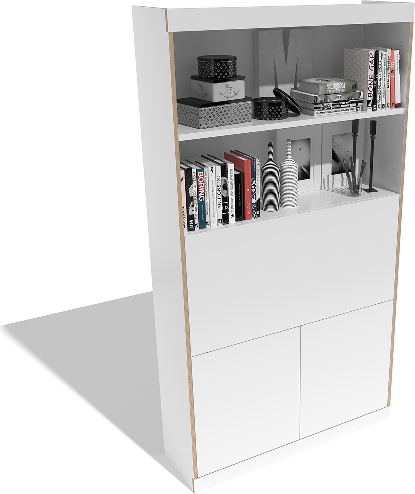 FLAI Home Office hoch in Weiss präsentiert im Onlineshop von KAQTU Design AG. Sekretär ist von Müller Möbelwerkstätten