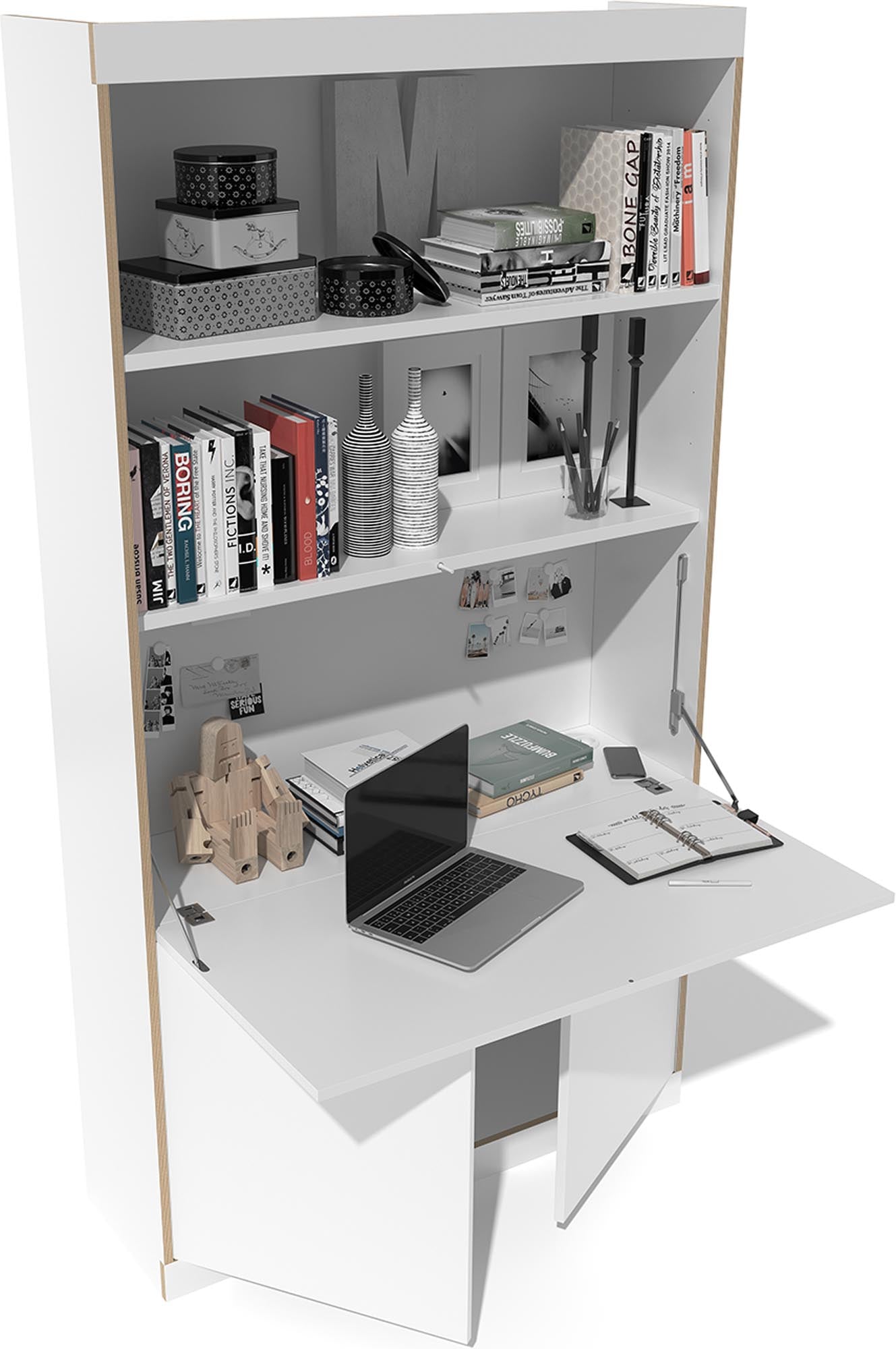 FLAI Home Office hoch in Weiss präsentiert im Onlineshop von KAQTU Design AG. Sekretär ist von Müller Möbelwerkstätten