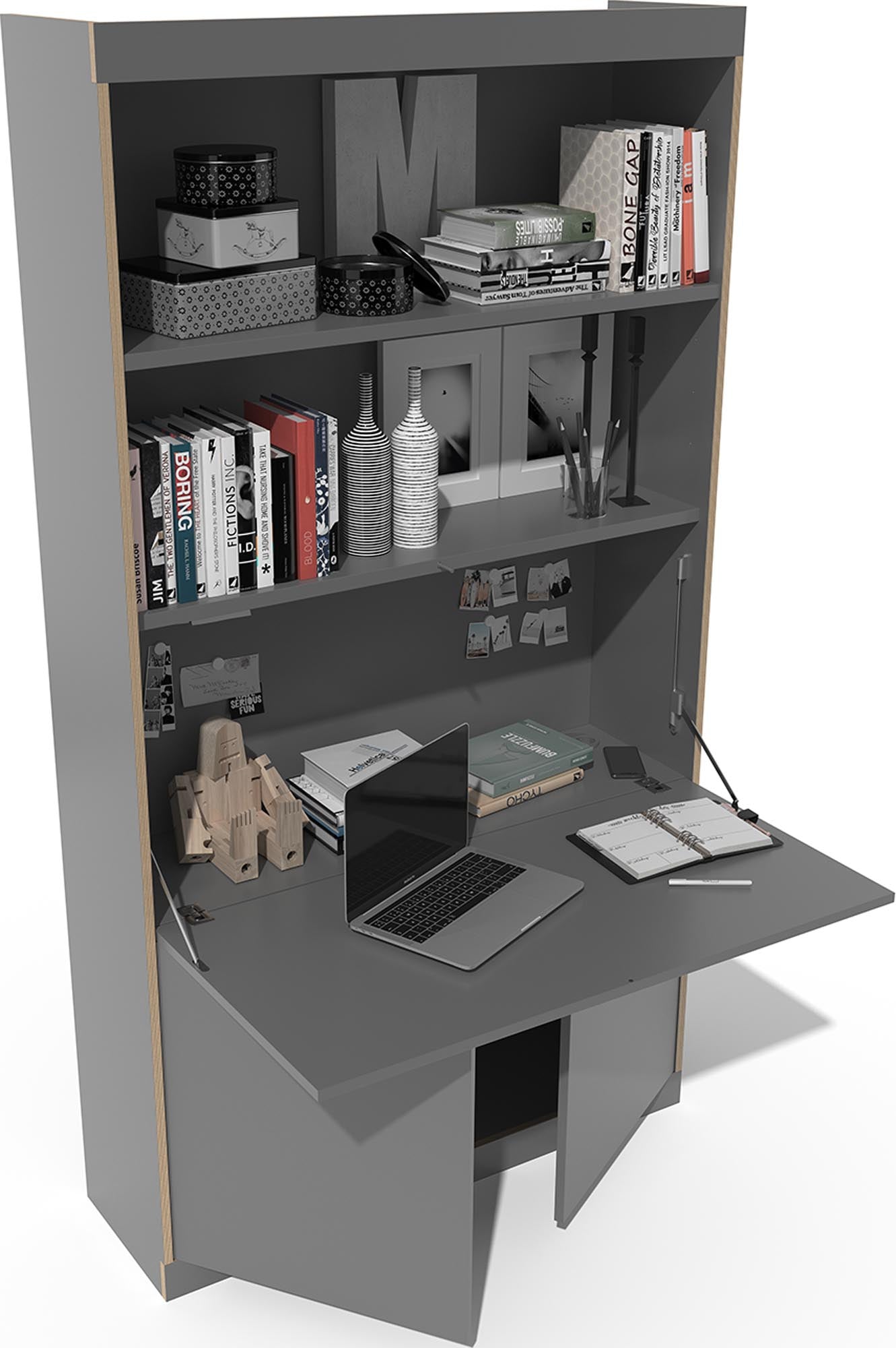 FLAI Home Office hoch in Weiss präsentiert im Onlineshop von KAQTU Design AG. Sekretär ist von Müller Möbelwerkstätten