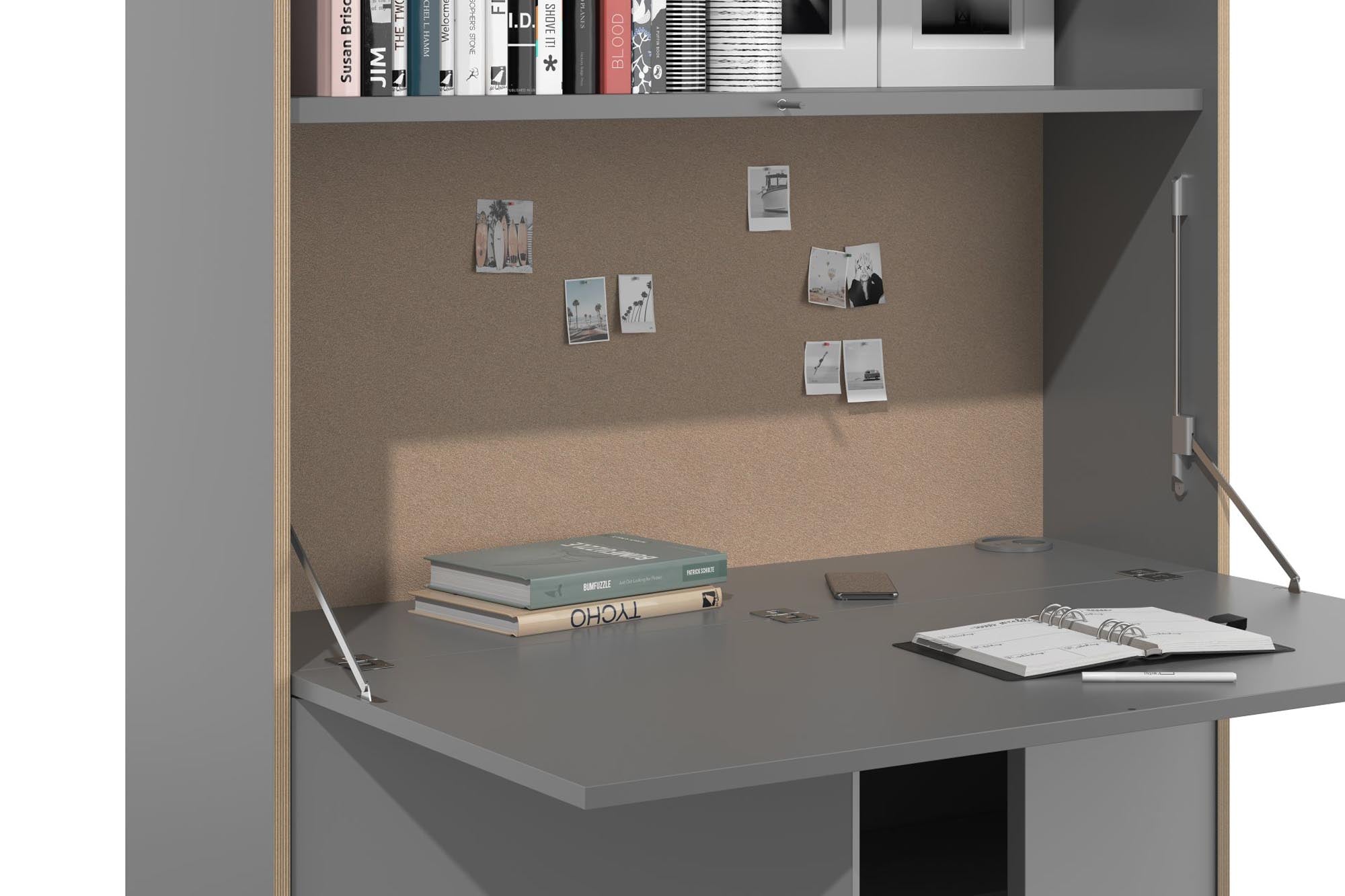 FLAI Home Office hoch in Weiss präsentiert im Onlineshop von KAQTU Design AG. Sekretär ist von Müller Möbelwerkstätten