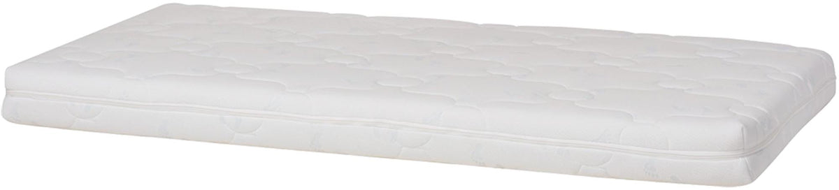 Weisse 7-Zonen-Kaltschaummatratze aus Kaltschaum, rechteckige Form, Masse 210 x 70 x 20 cm, Ansicht der Matratzenoberfläche.