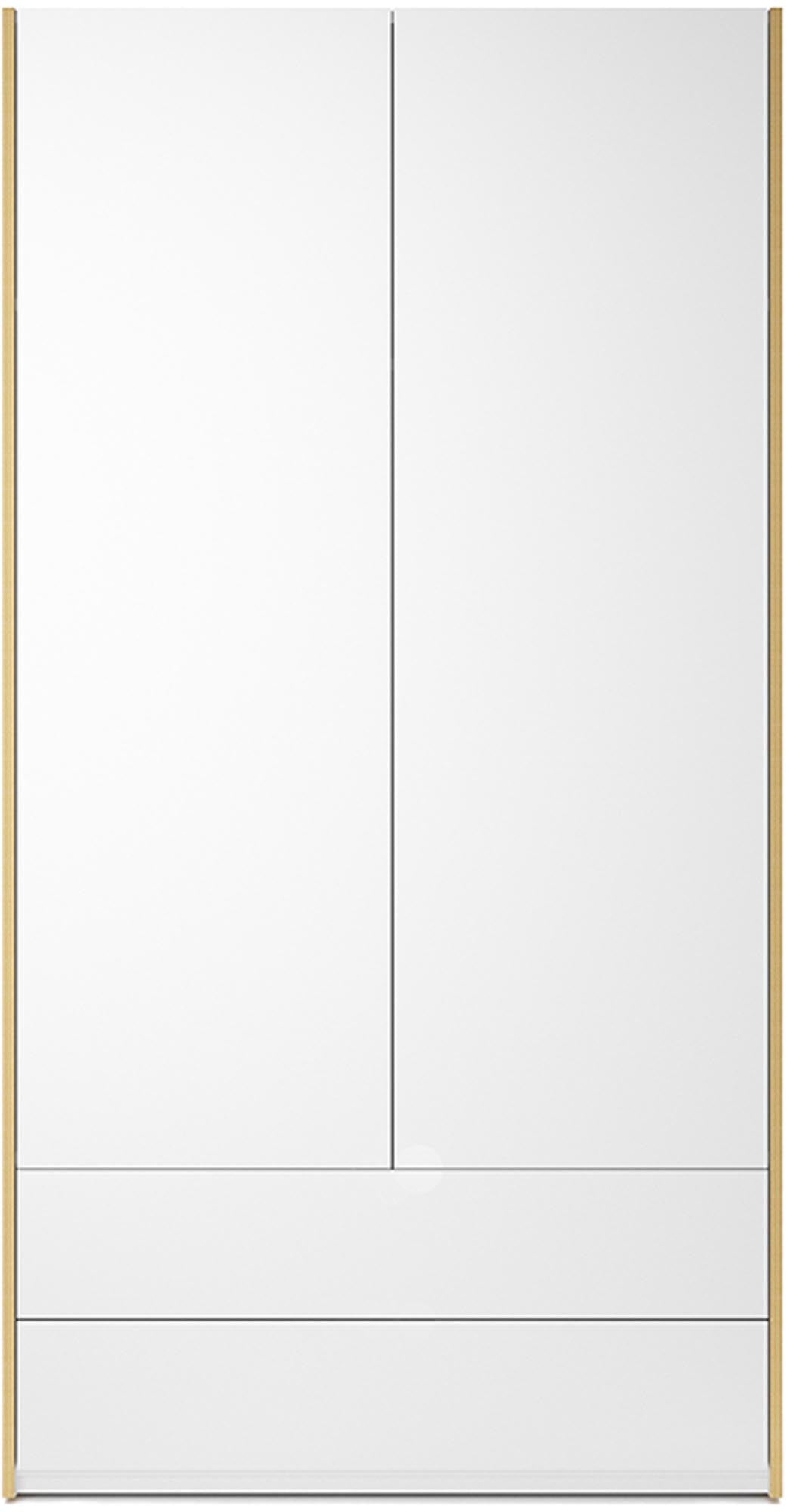 Modular Plus V1 2 Schubladen in Weiss / Holzkante präsentiert im Onlineshop von KAQTU Design AG. Drehtürenschrank ist von Müller Möbelwerkstätten
