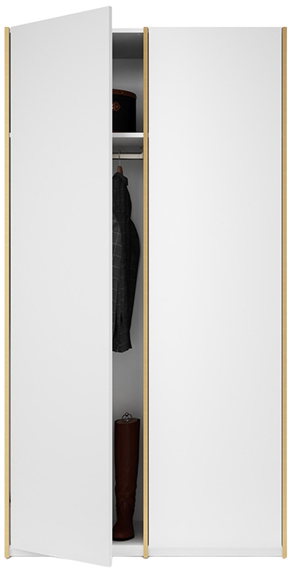 Modular Plus V2 in Weiss / Holzkante präsentiert im Onlineshop von KAQTU Design AG. Drehtürenschrank ist von Müller Möbelwerkstätten