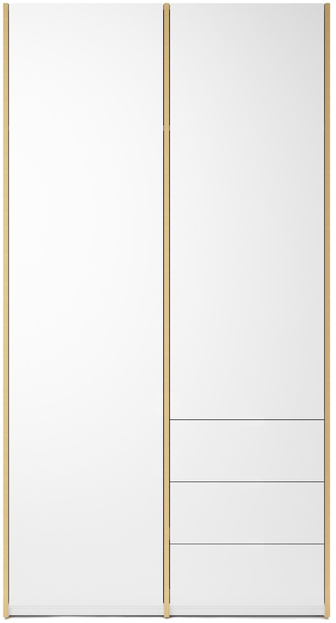 Modular Plus V2 3 Schubladen in Weiss / Holzkante präsentiert im Onlineshop von KAQTU Design AG. Drehtürenschrank ist von Müller Möbelwerkstätten
