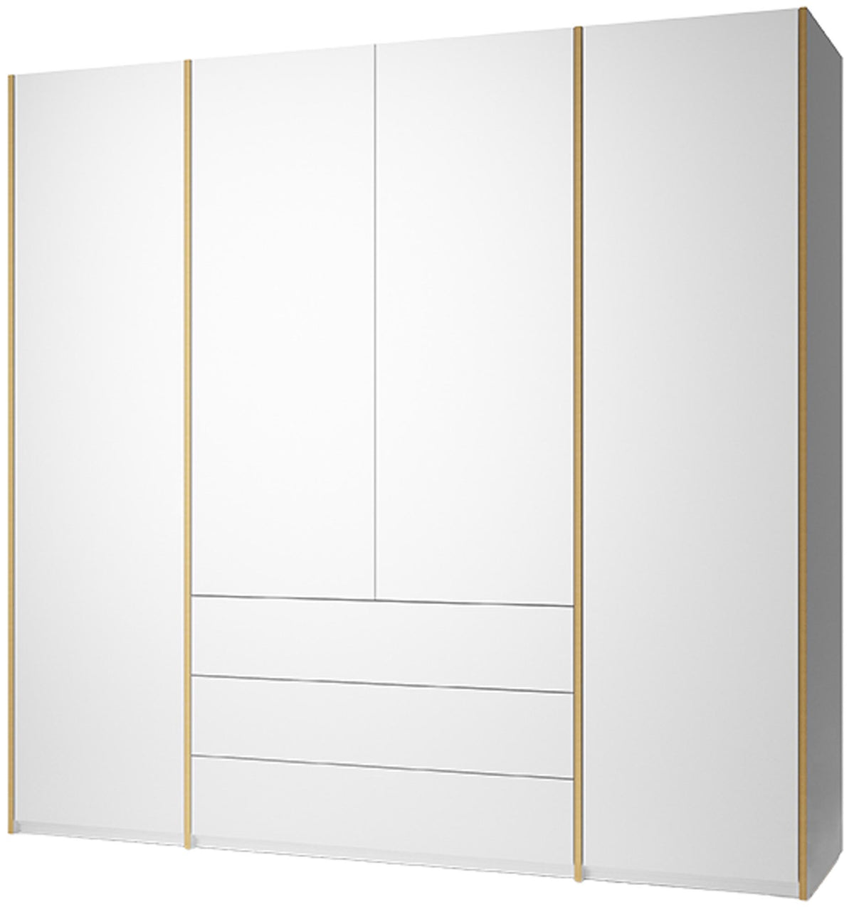 Modular Plus V5 3 Schubladen in Weiss / Holzkante präsentiert im Onlineshop von KAQTU Design AG. Drehtürenschrank ist von Müller Möbelwerkstätten
